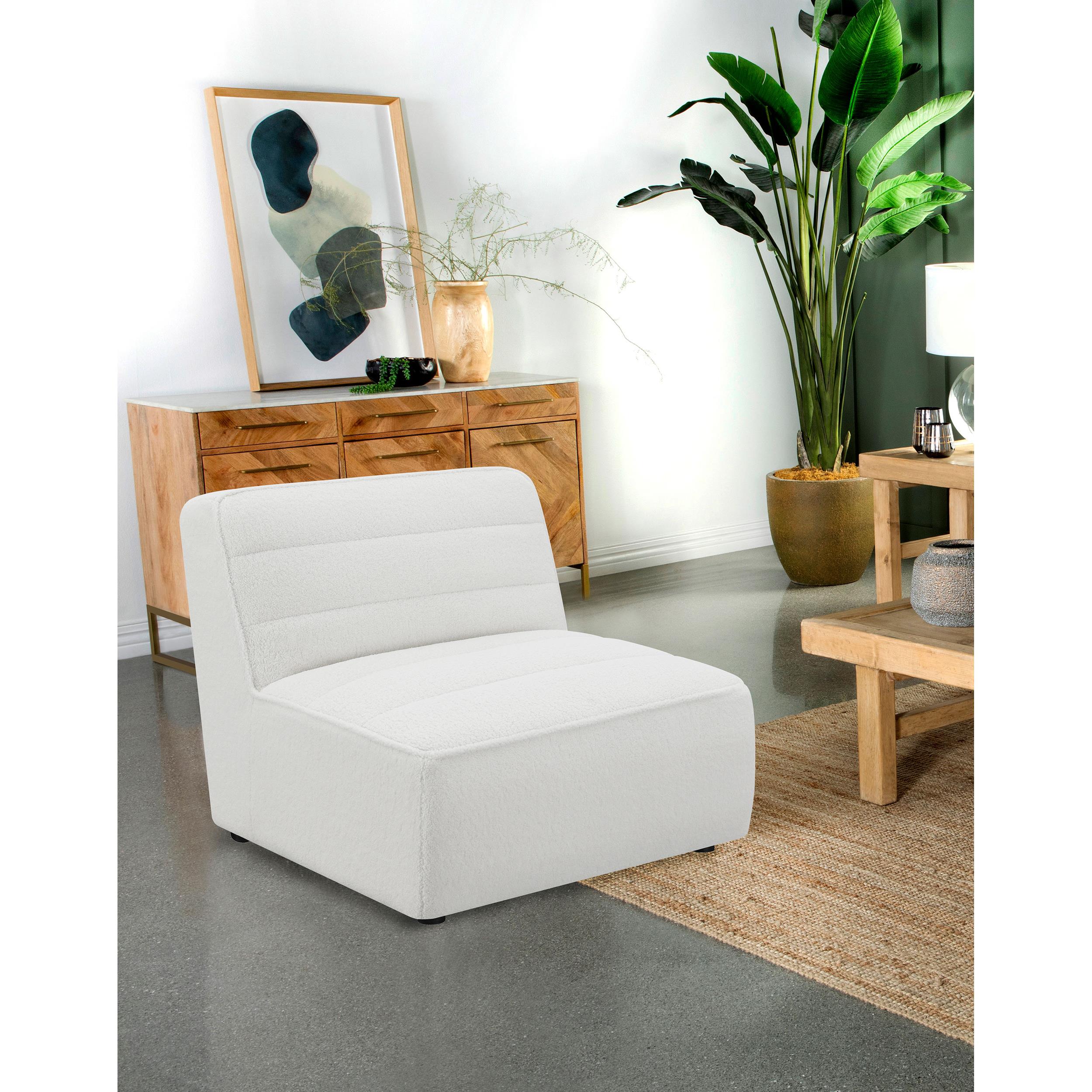  Coaster Furniture Sunny 551621 Upholstered Armless Chair - Natural IMAGE 3