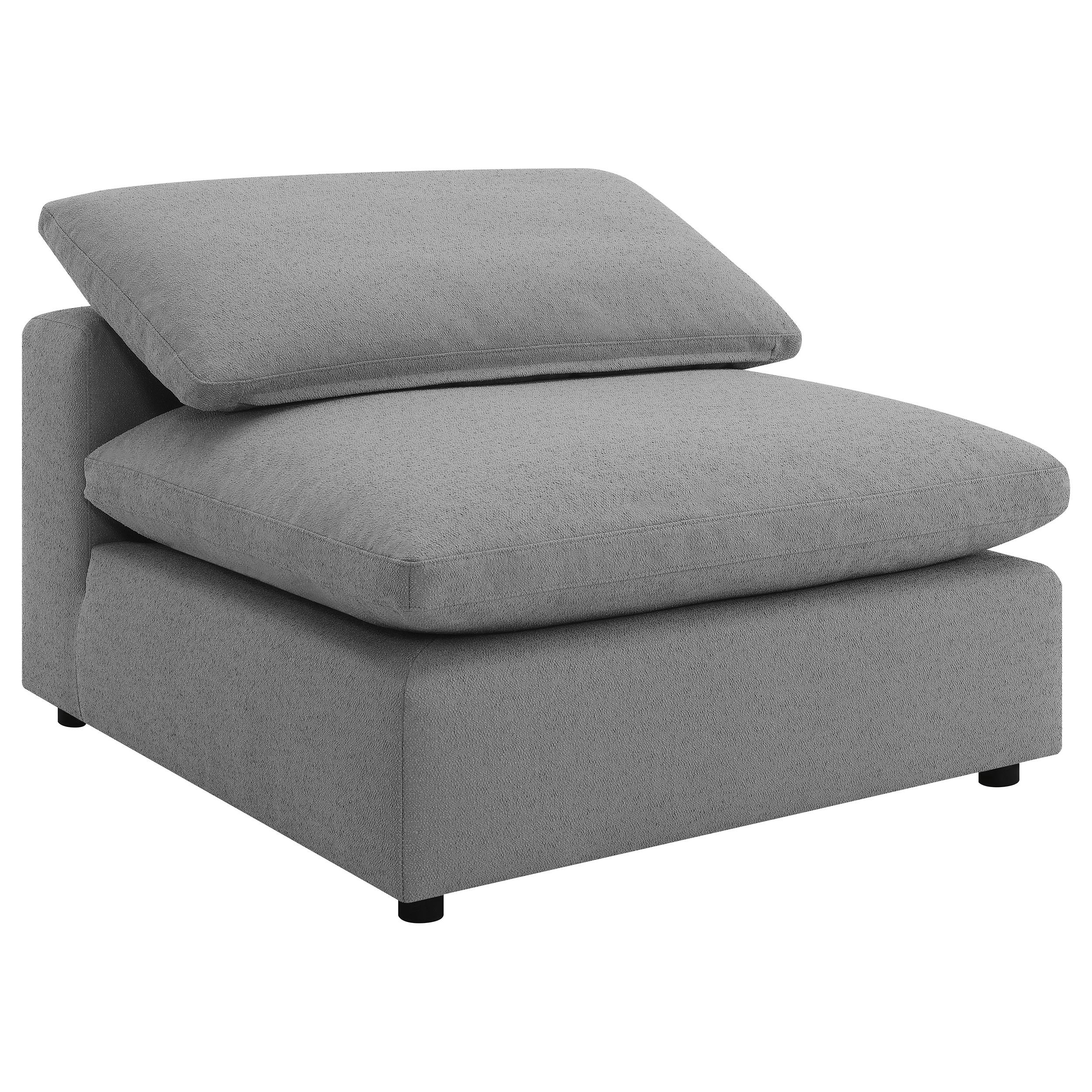  Coaster Furniture Raleigh 551754 Boucle Upholstered Armless Chair - Grey IMAGE 1