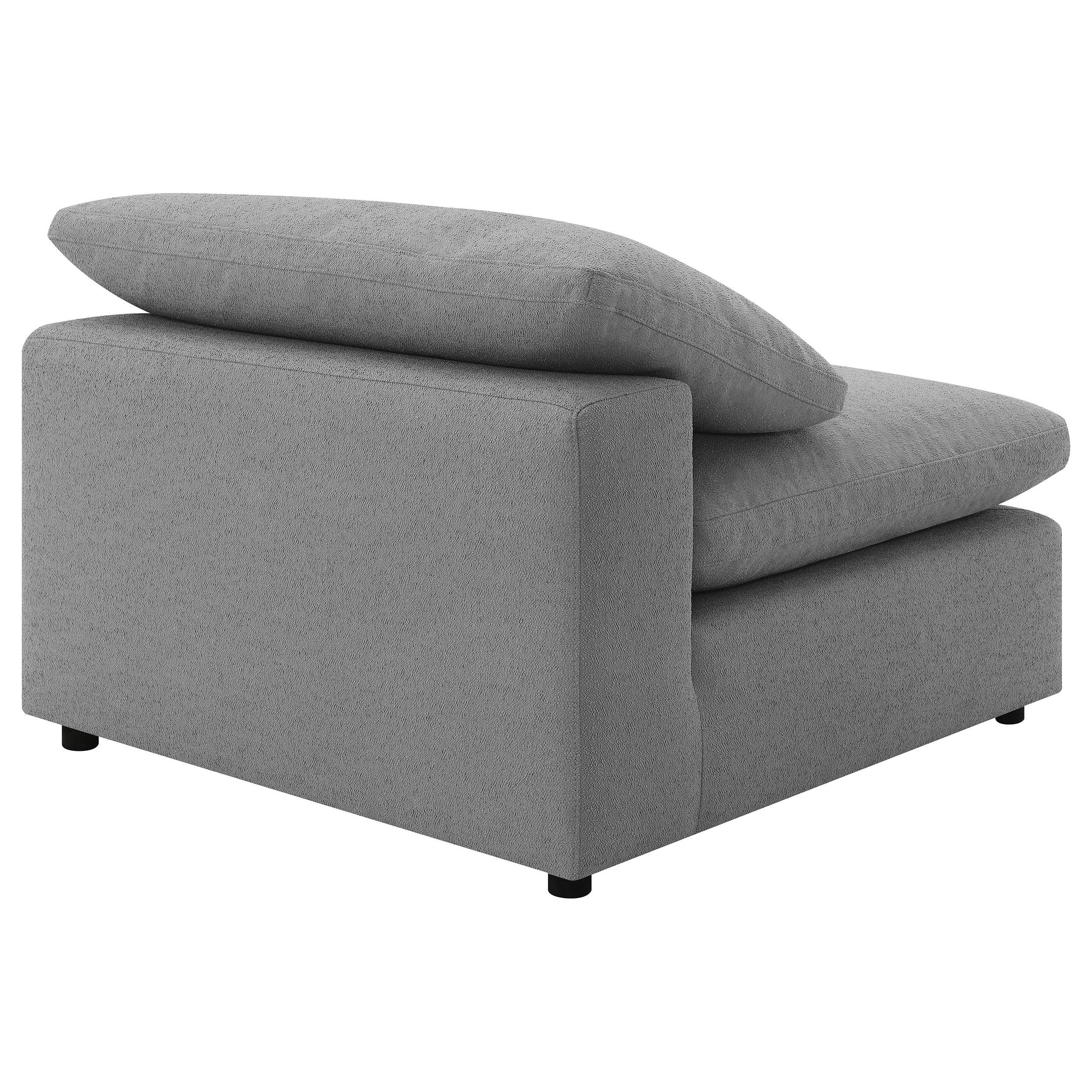  Coaster Furniture Raleigh 551754 Boucle Upholstered Armless Chair - Grey IMAGE 3