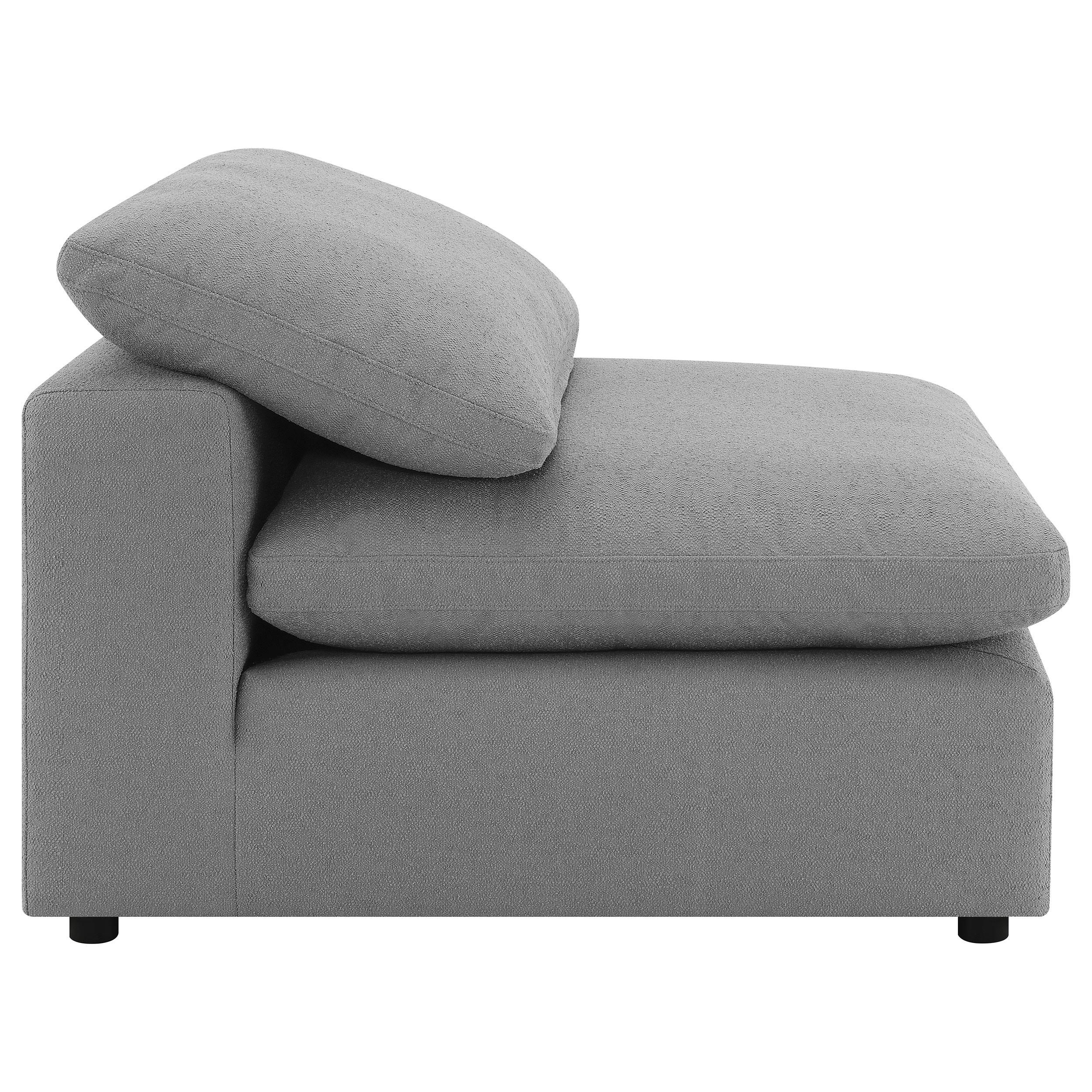  Coaster Furniture Raleigh 551754 Boucle Upholstered Armless Chair - Grey IMAGE 4
