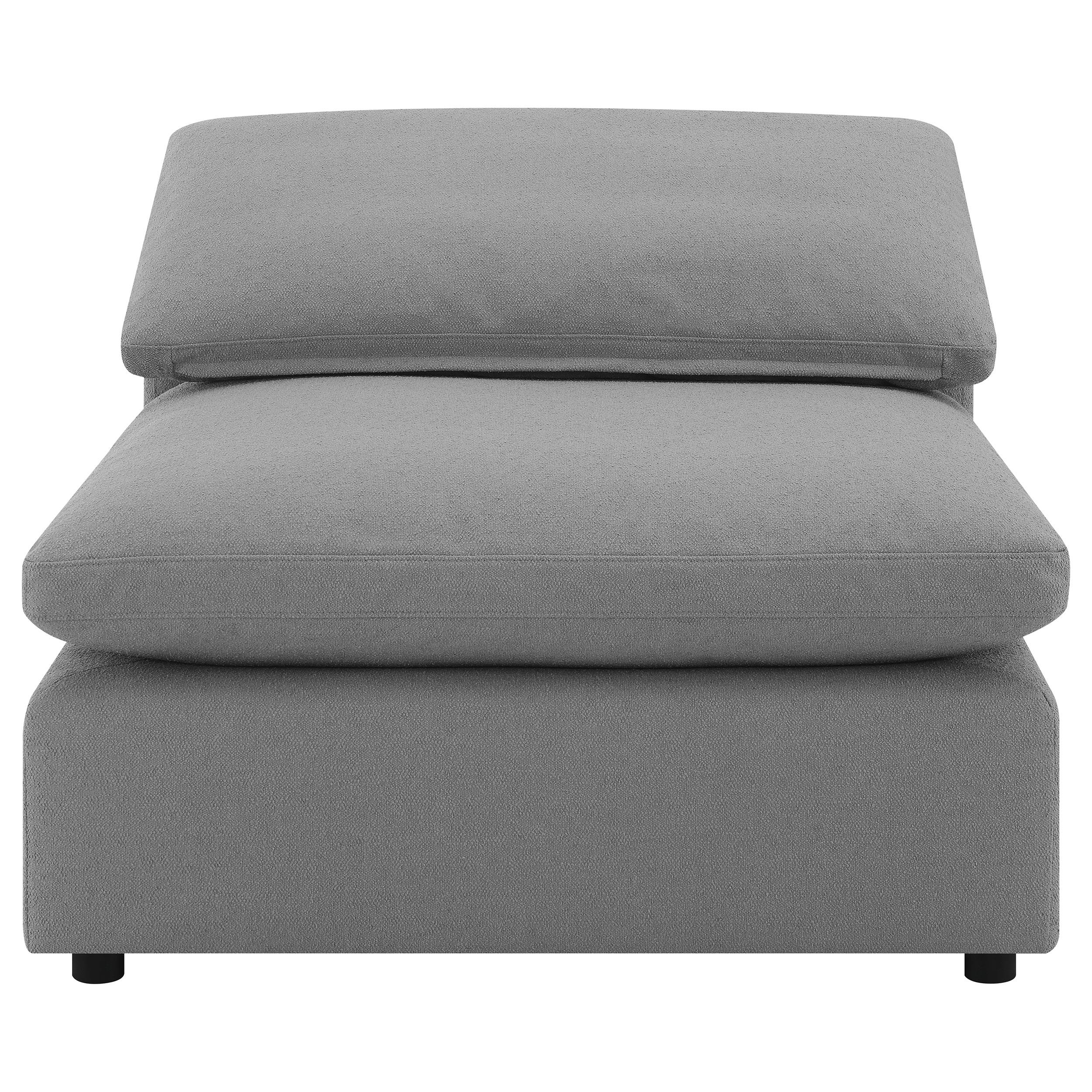 Coaster Furniture Raleigh 551754 Boucle Upholstered Armless Chair - Grey IMAGE 5