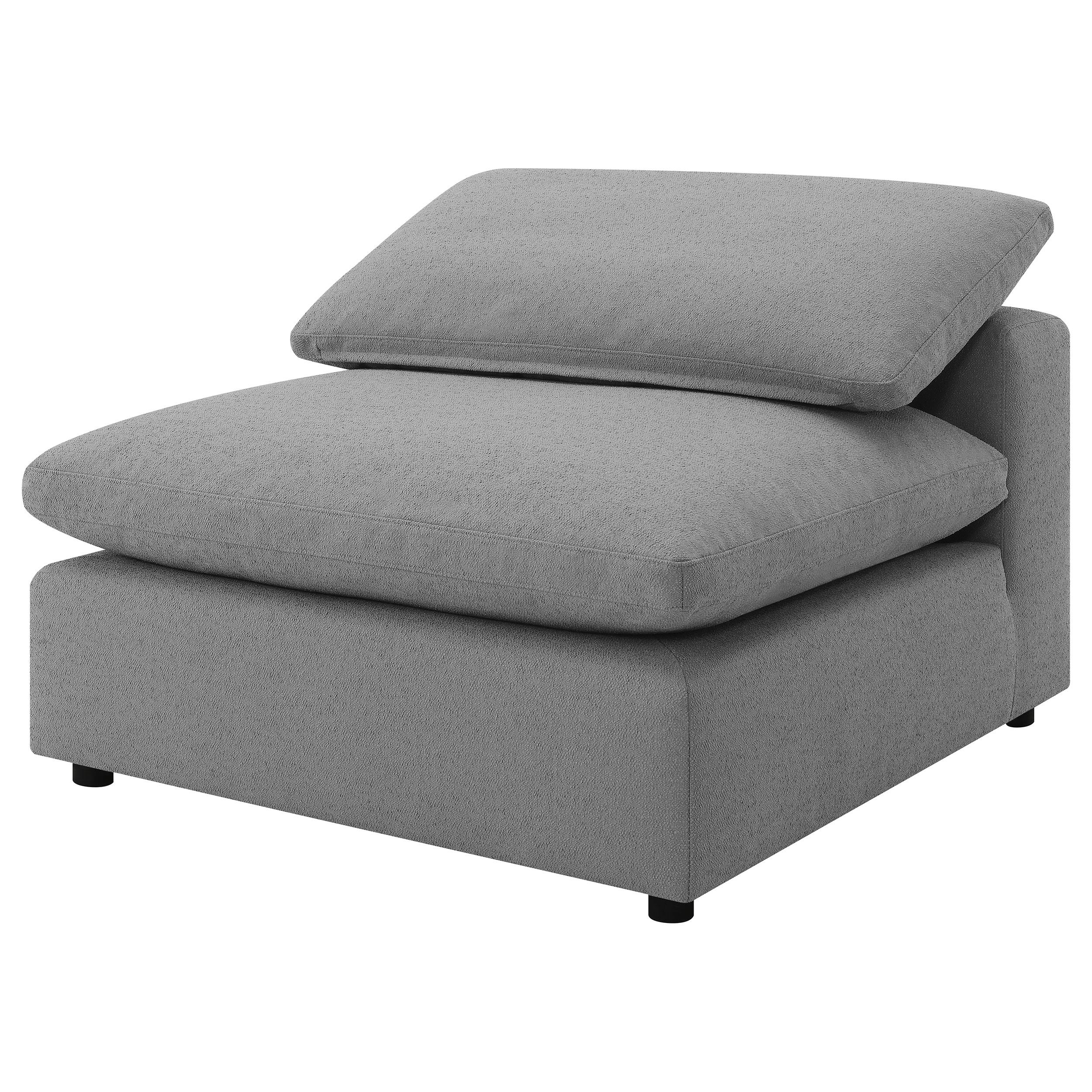  Coaster Furniture Raleigh 551754 Boucle Upholstered Armless Chair - Grey IMAGE 6
