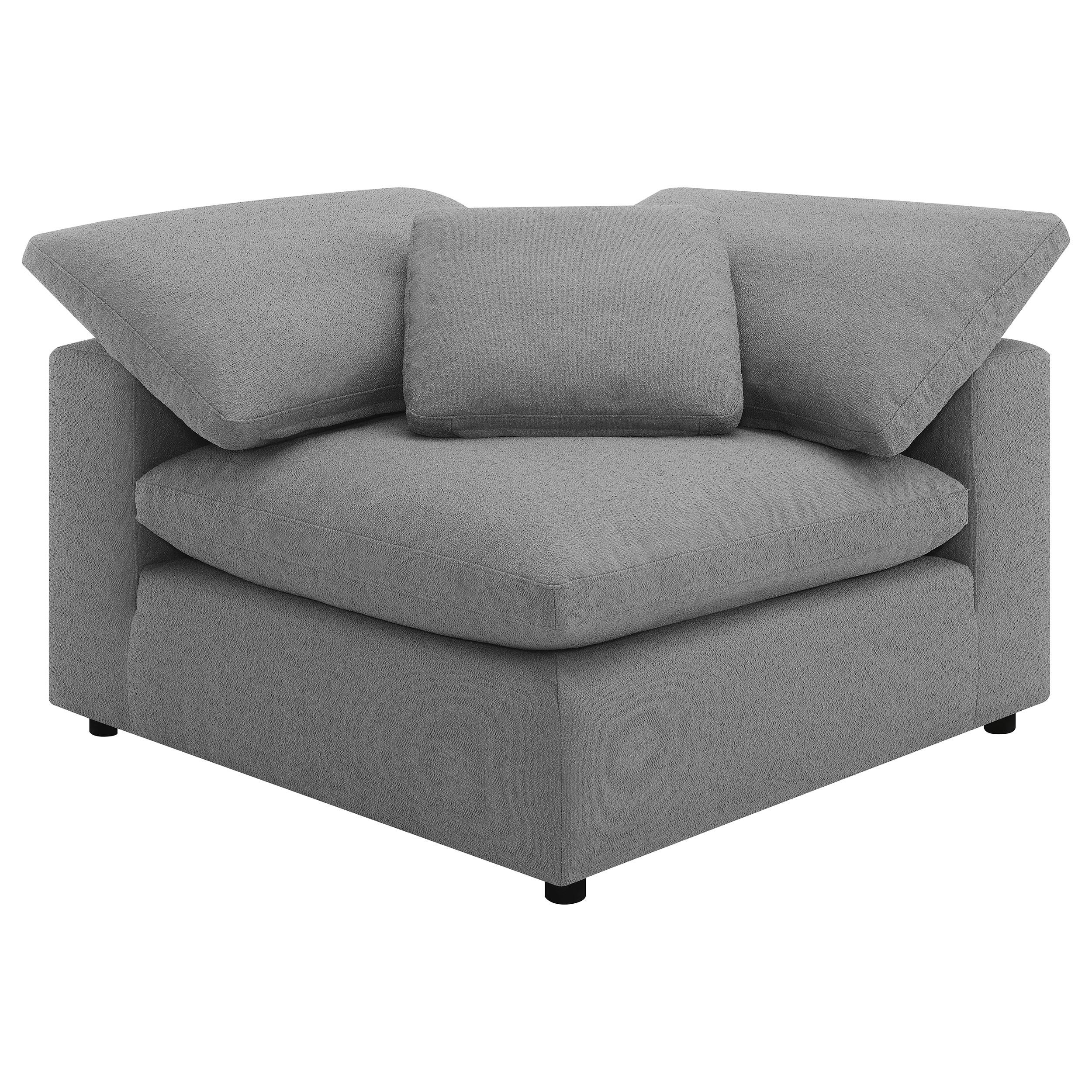  Coaster Furniture Raleigh 551755 Boucle Upholstered Corner Chair - Grey IMAGE 1
