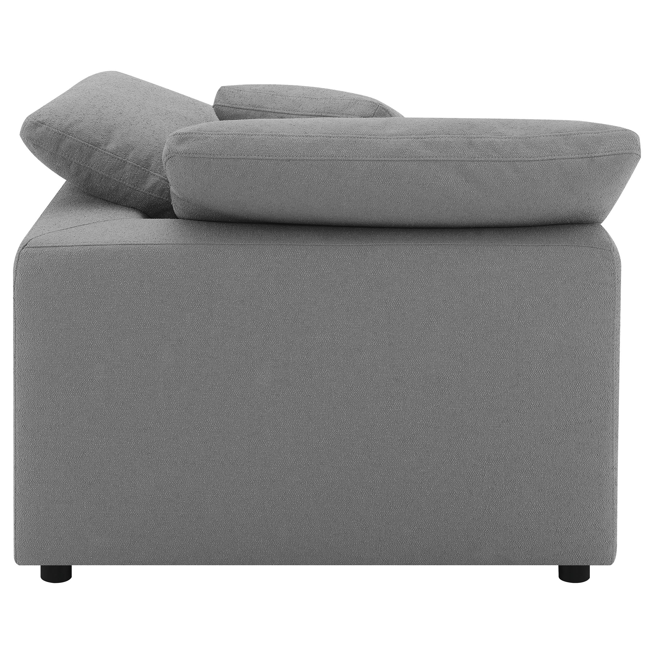  Coaster Furniture Raleigh 551755 Boucle Upholstered Corner Chair - Grey IMAGE 3