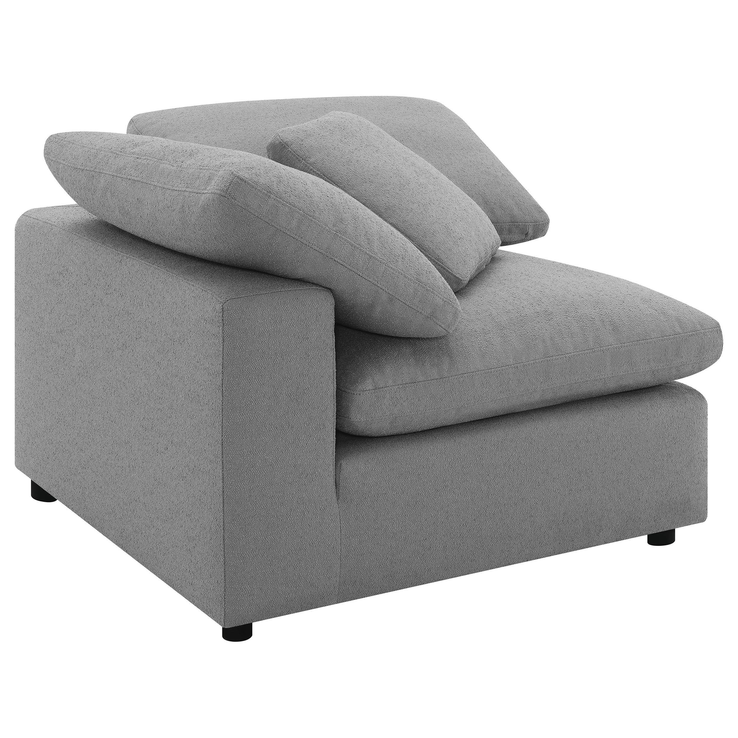  Coaster Furniture Raleigh 551755 Boucle Upholstered Corner Chair - Grey IMAGE 5