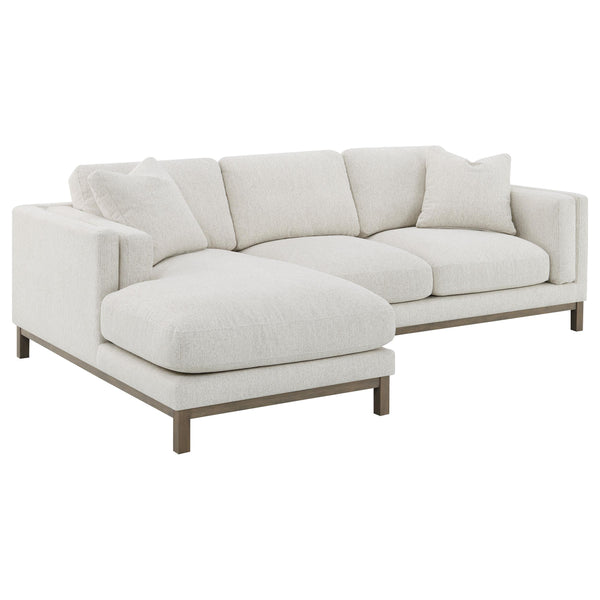 Coaster Furniture Geneva 551777 Boucle Upholstered Sectional Chaise Sofa - Sand