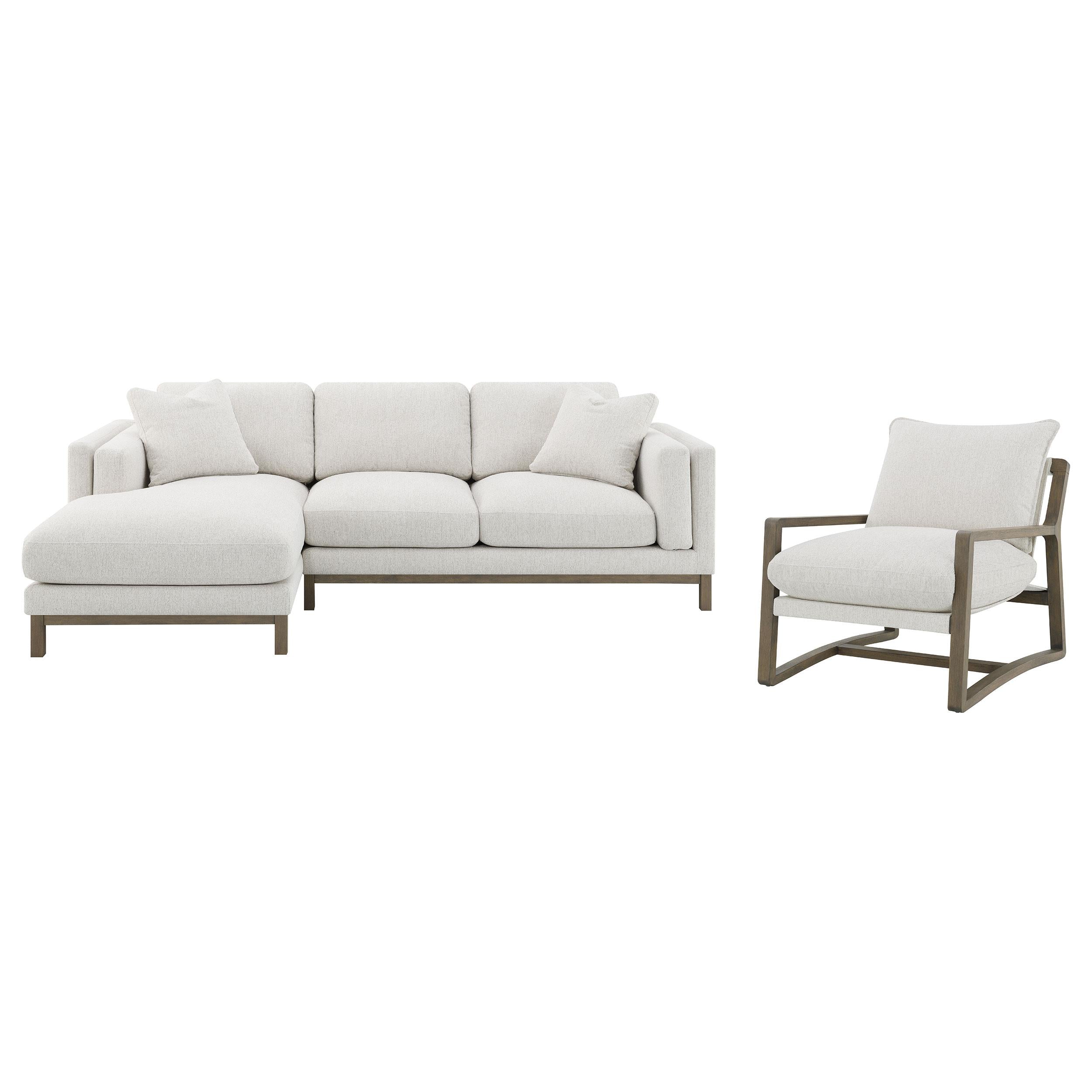  Coaster Furniture Geneva 551777 Boucle Upholstered Sectional Chaise Sofa - Sand IMAGE 13