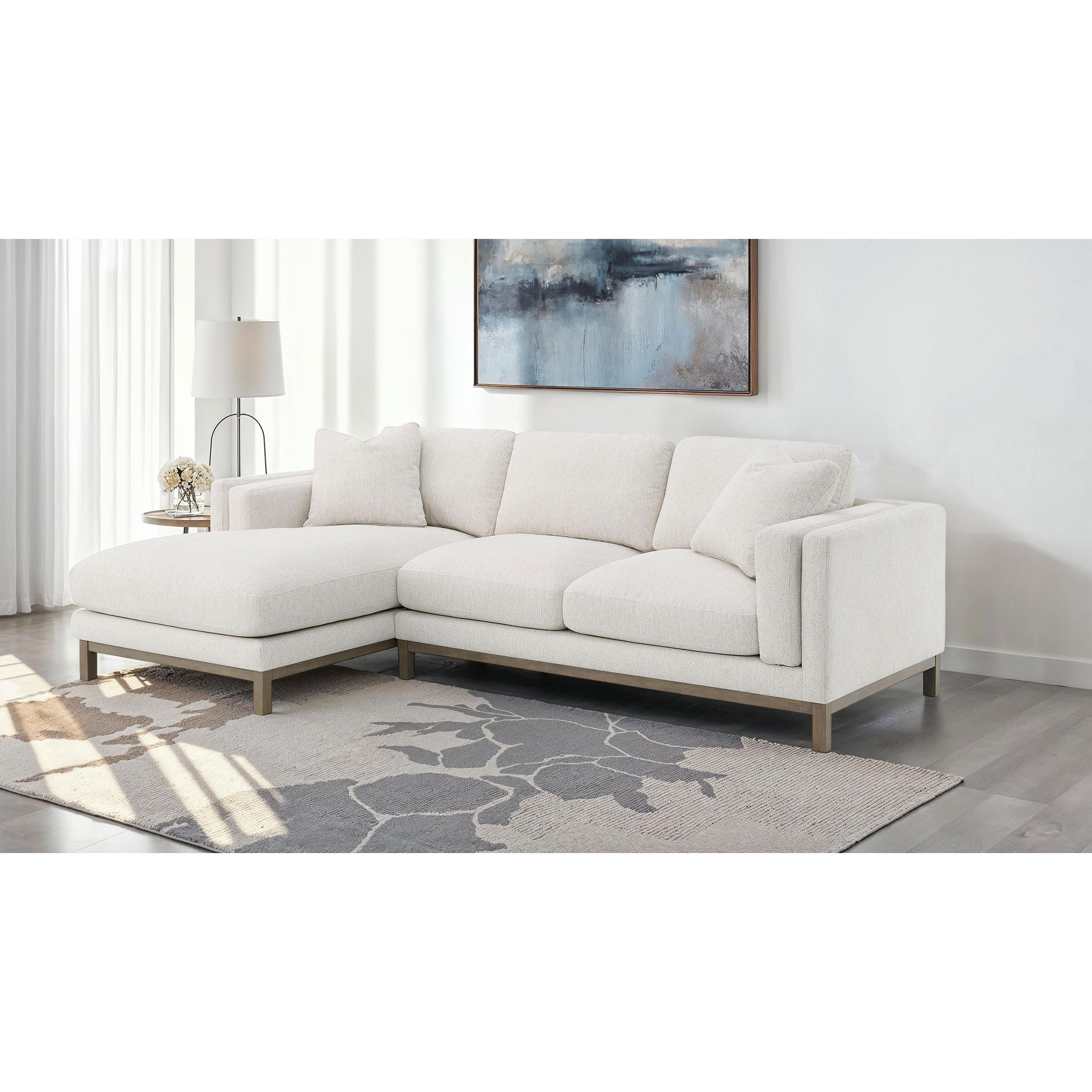  Coaster Furniture Geneva 551777 Boucle Upholstered Sectional Chaise Sofa - Sand IMAGE 4