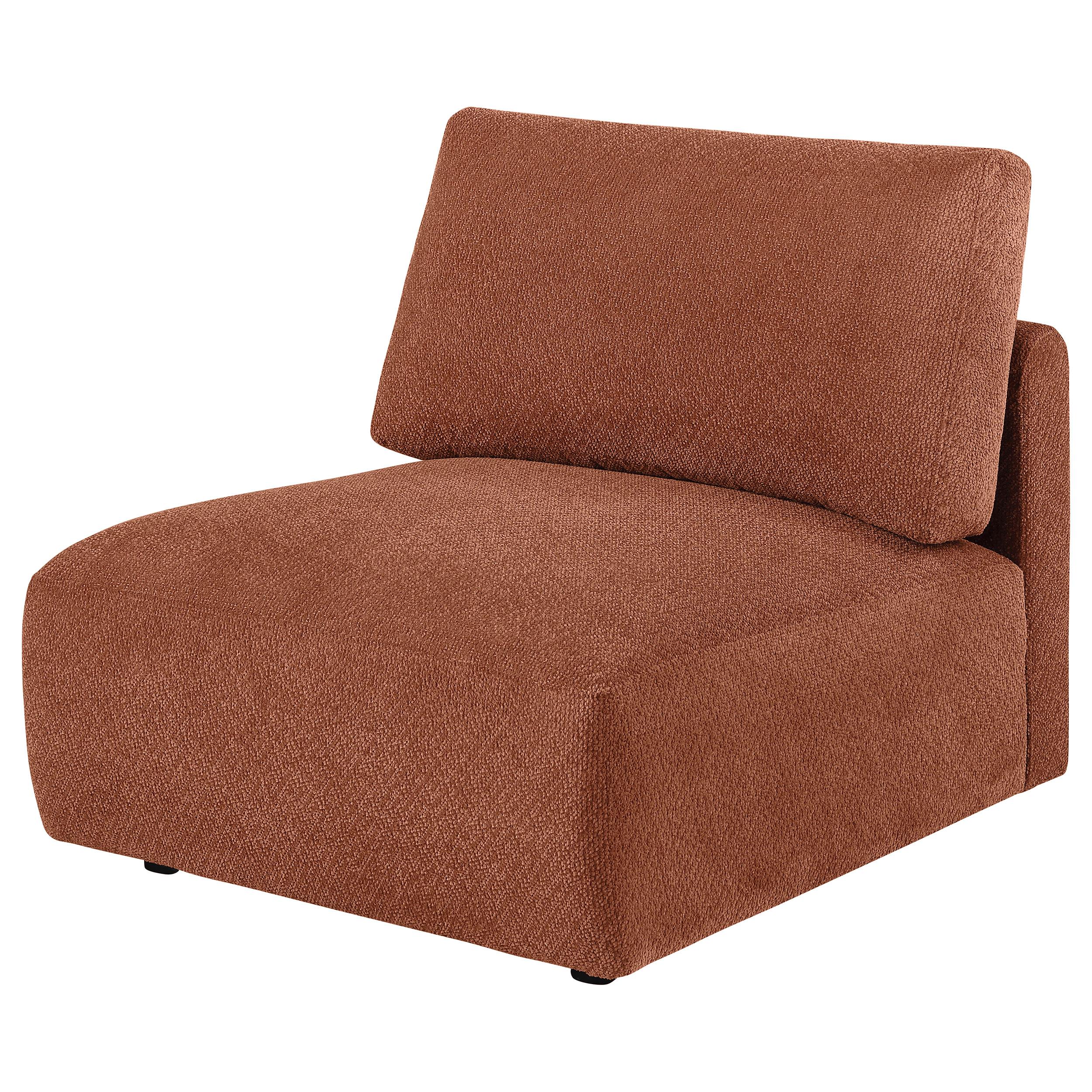  Coaster Furniture Elysia 551891 Chenille Upholstered Modular Armless Chair - Coral IMAGE 1