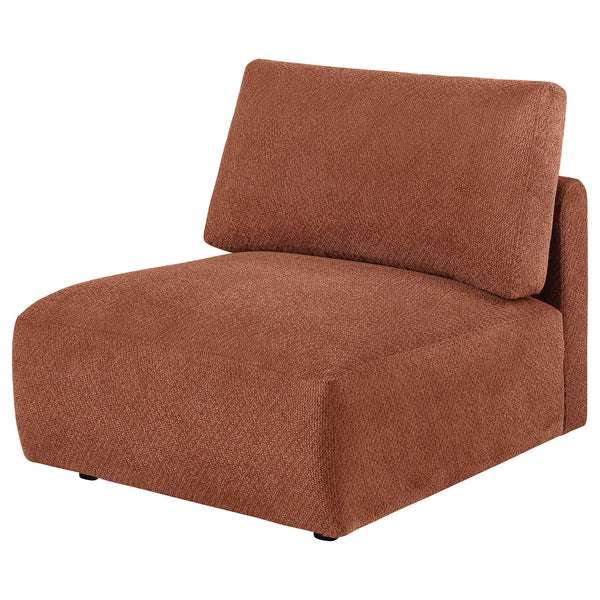 Coaster Furniture Elysia 551891 Chenille Upholstered Modular Armless Chair - Coral