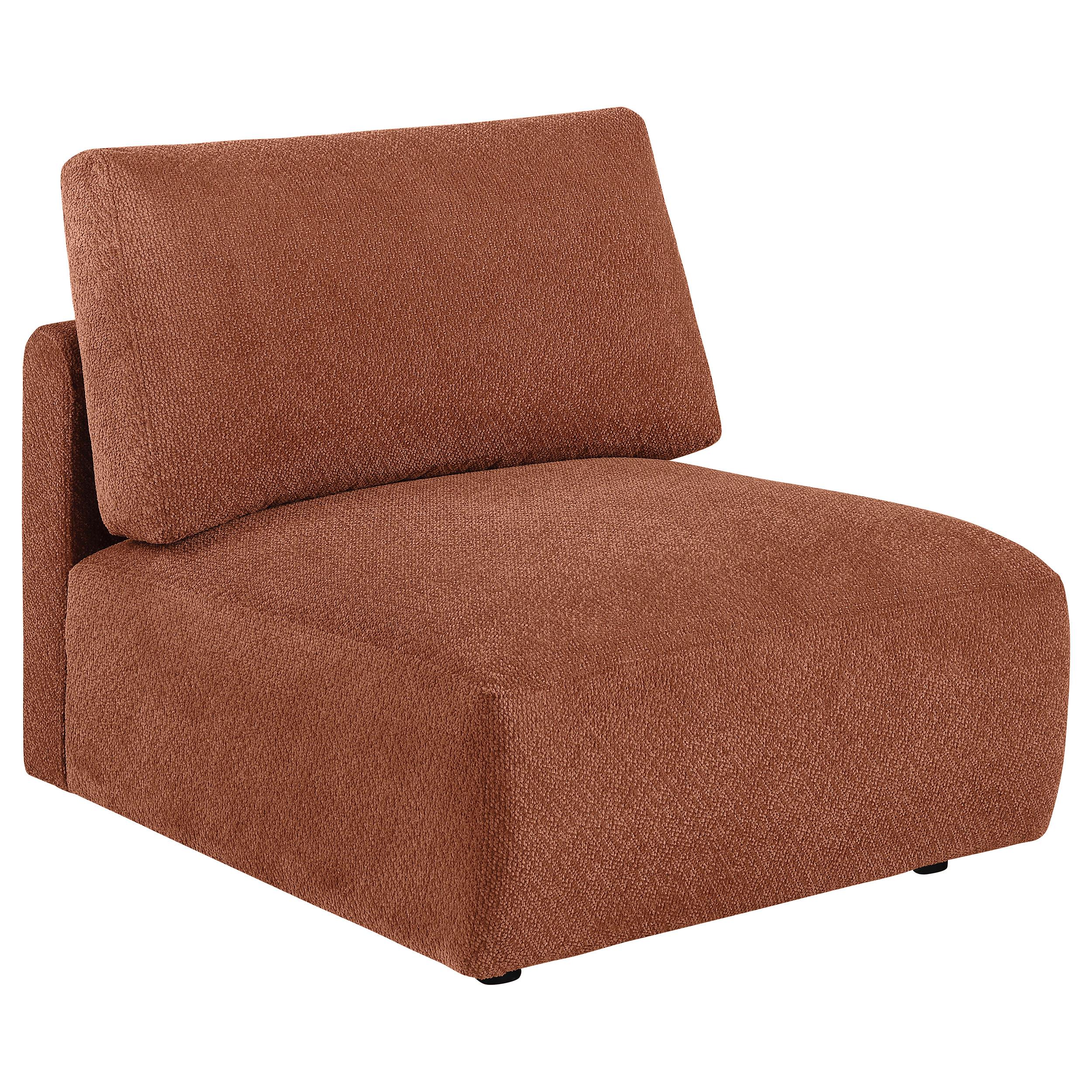  Coaster Furniture Elysia 551891 Chenille Upholstered Modular Armless Chair - Coral IMAGE 2