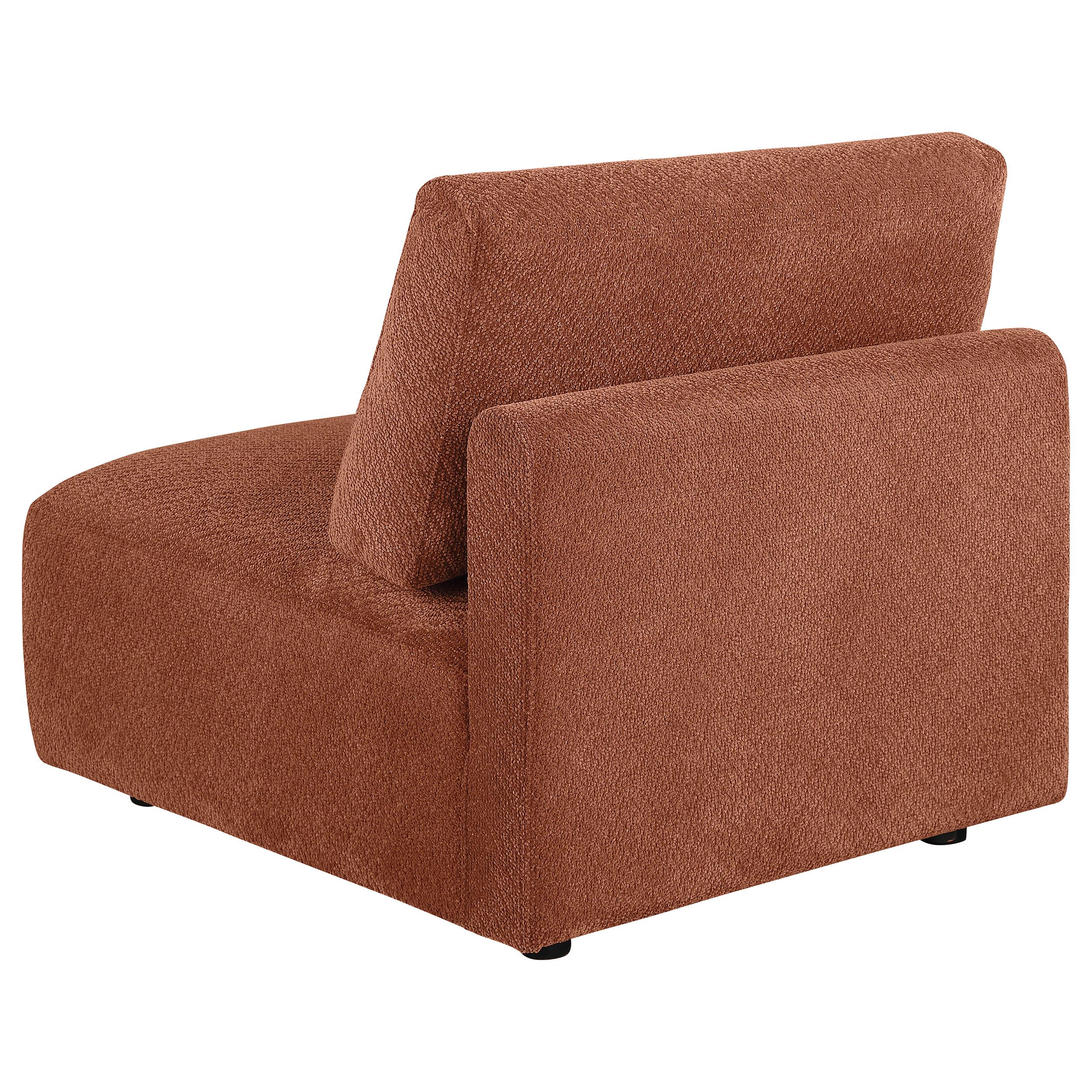  Coaster Furniture Elysia 551891 Chenille Upholstered Modular Armless Chair - Coral IMAGE 5