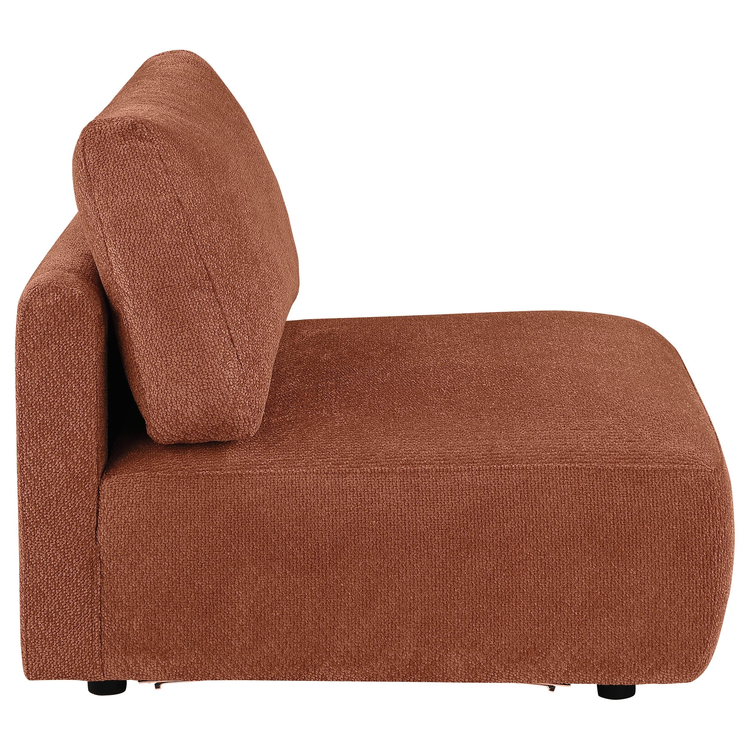  Coaster Furniture Elysia 551891 Chenille Upholstered Modular Armless Chair - Coral IMAGE 6