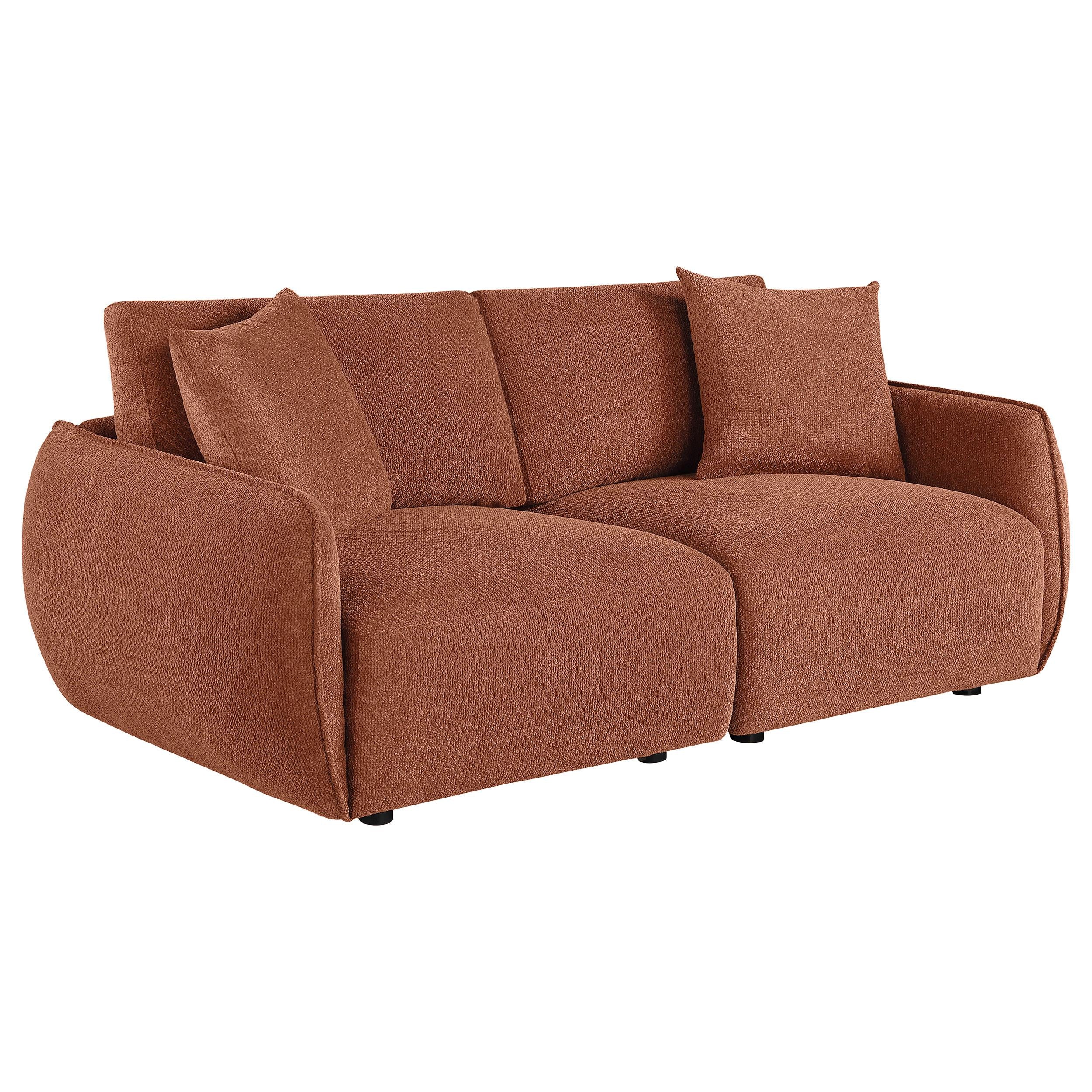  Coaster Furniture Elysia 551891-LOVE Chenille Upholstered Modular Lounge Loveseat - Coral IMAGE 1