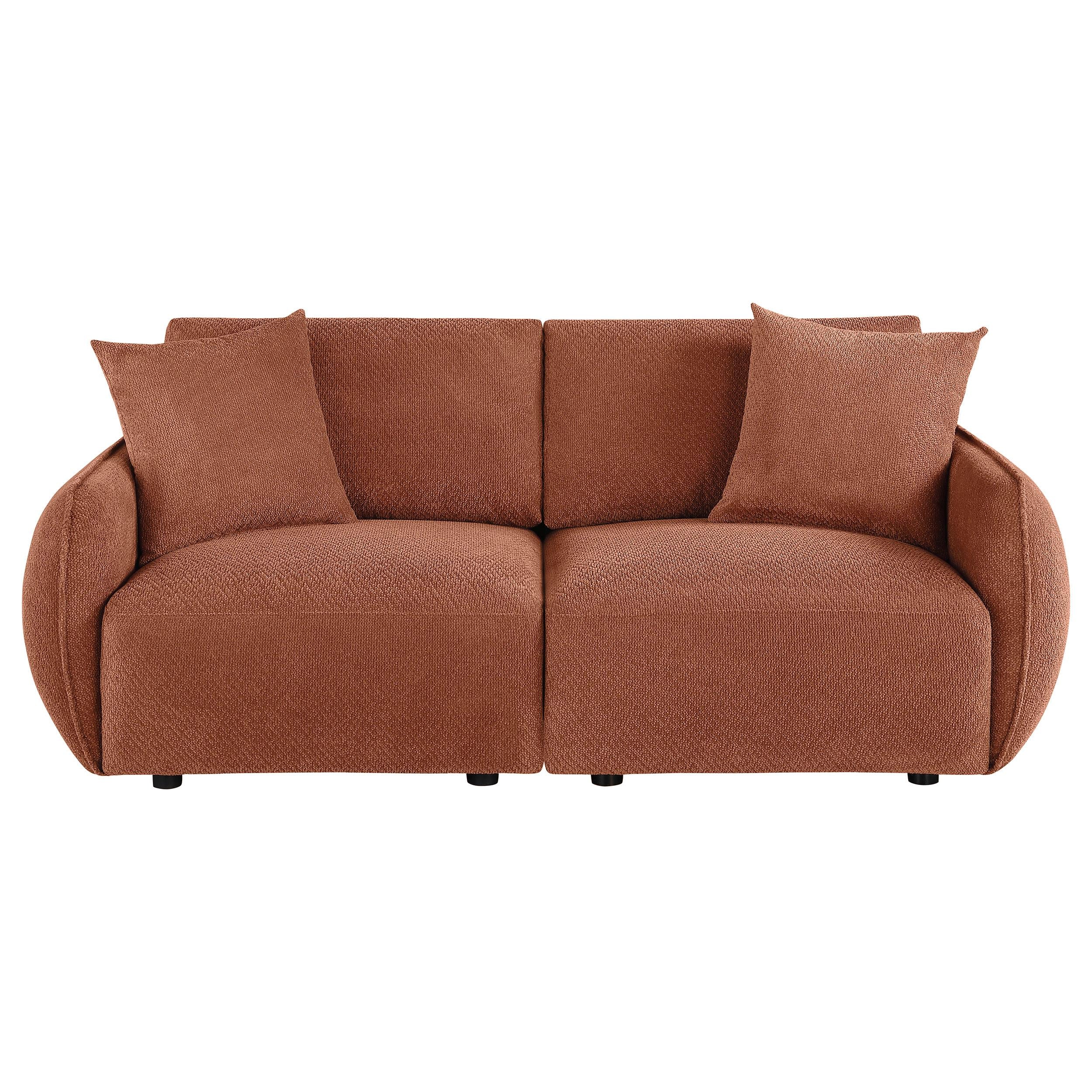  Coaster Furniture Elysia 551891-LOVE Chenille Upholstered Modular Lounge Loveseat - Coral IMAGE 3