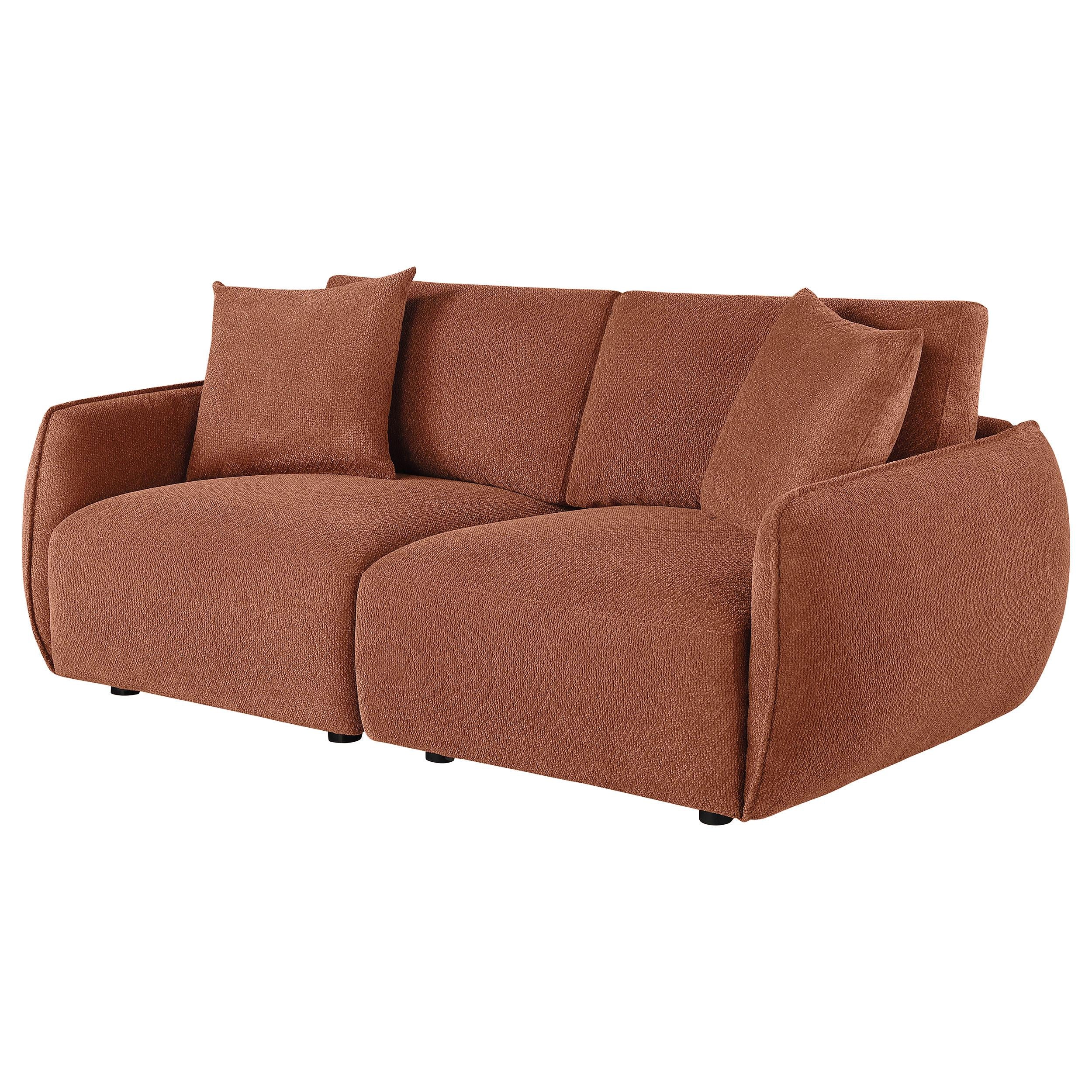  Coaster Furniture Elysia 551891-LOVE Chenille Upholstered Modular Lounge Loveseat - Coral IMAGE 4
