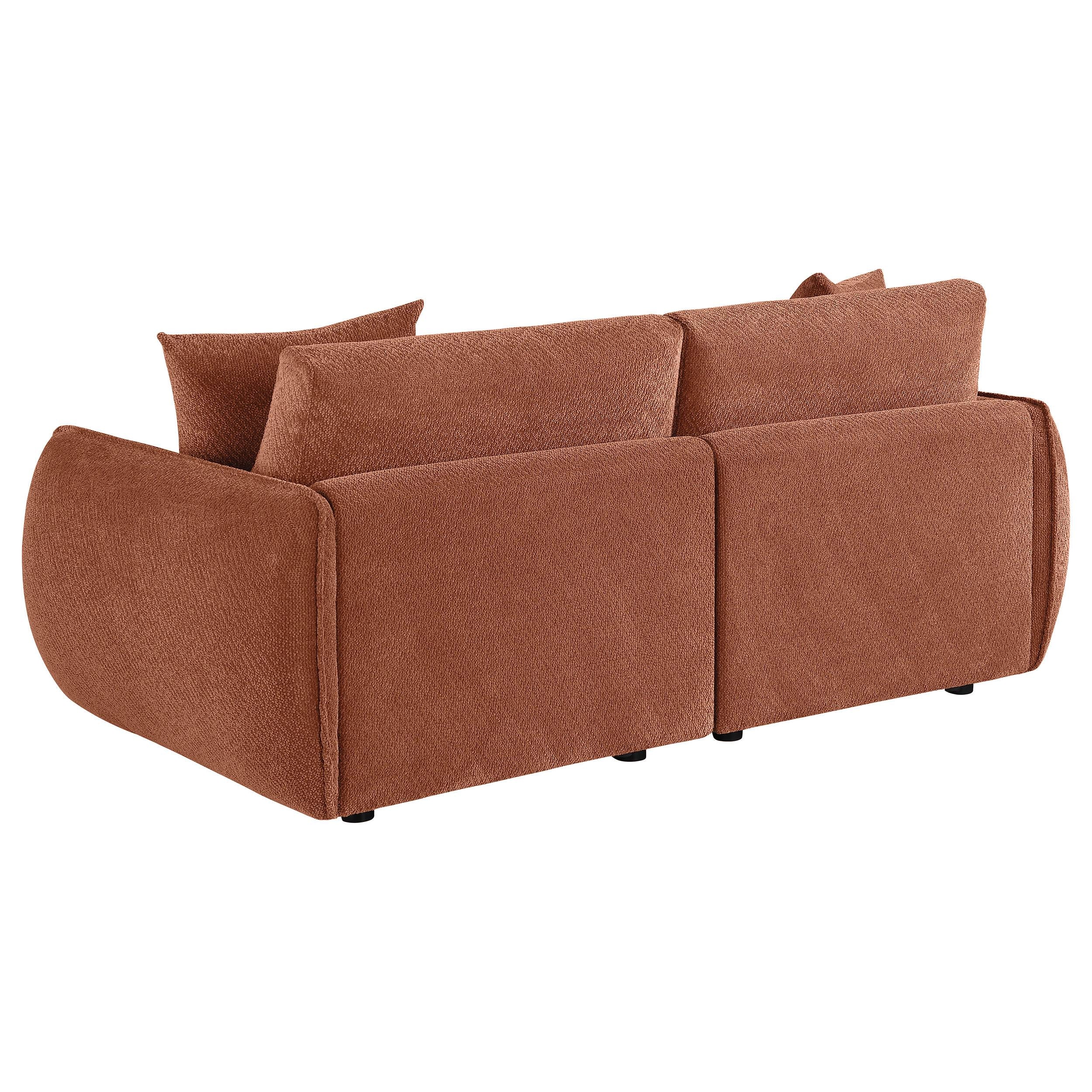  Coaster Furniture Elysia 551891-LOVE Chenille Upholstered Modular Lounge Loveseat - Coral IMAGE 6