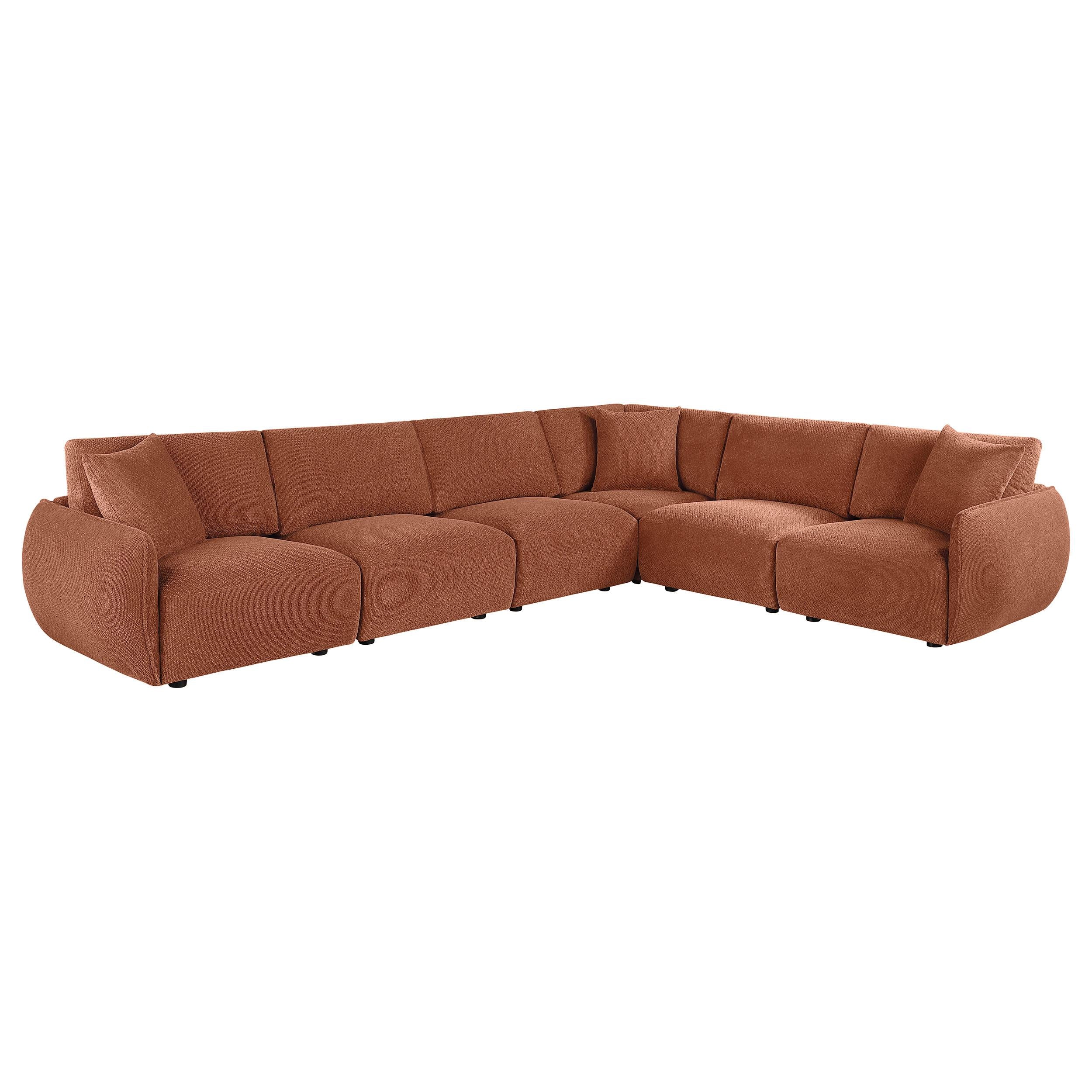 Coaster Furniture Elysia 551891-SET 6-piece Chenille Upholstered Modular Sectional Sofa - Coral IMAGE 1