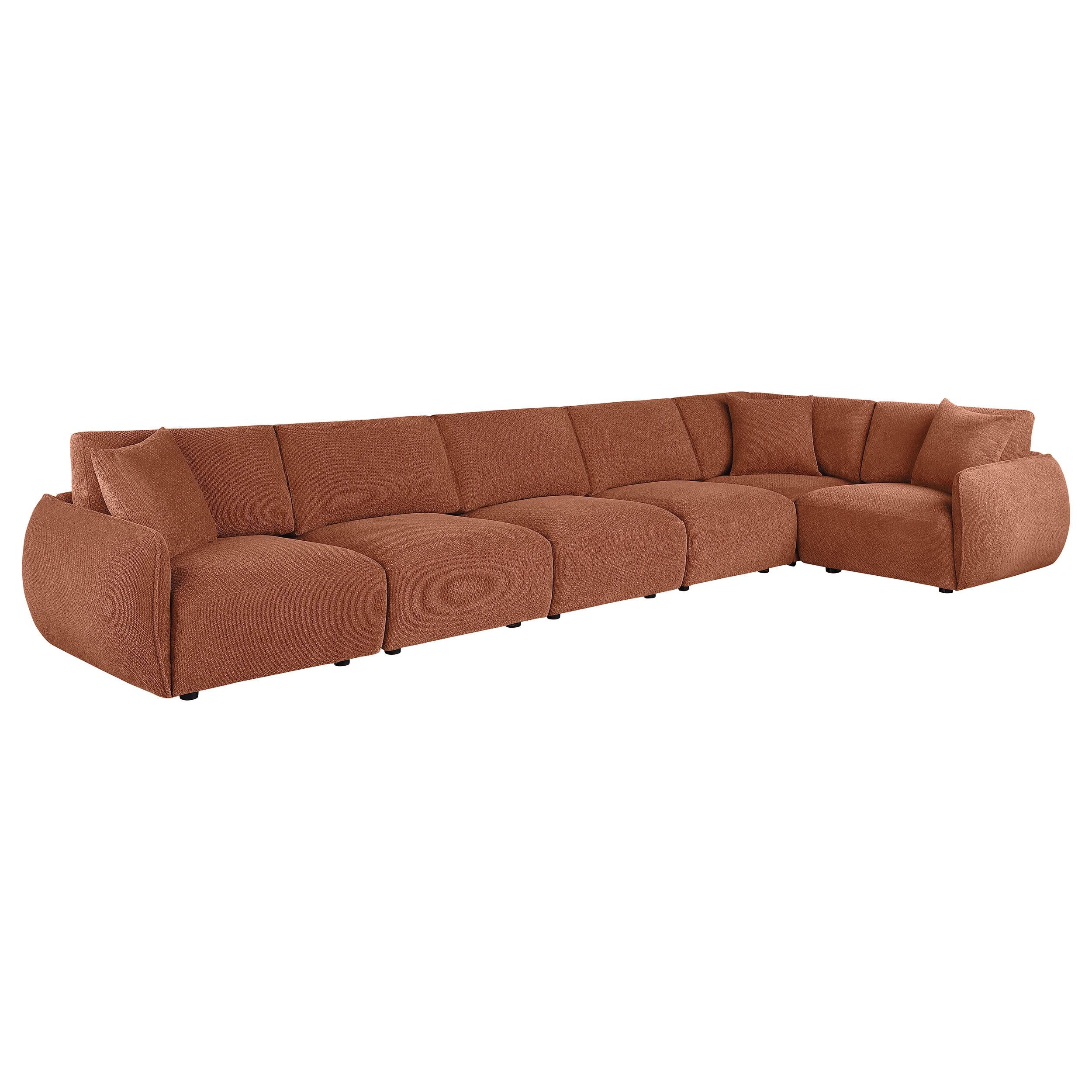  Coaster Furniture Elysia 551891-SET 6-piece Chenille Upholstered Modular Sectional Sofa - Coral IMAGE 3