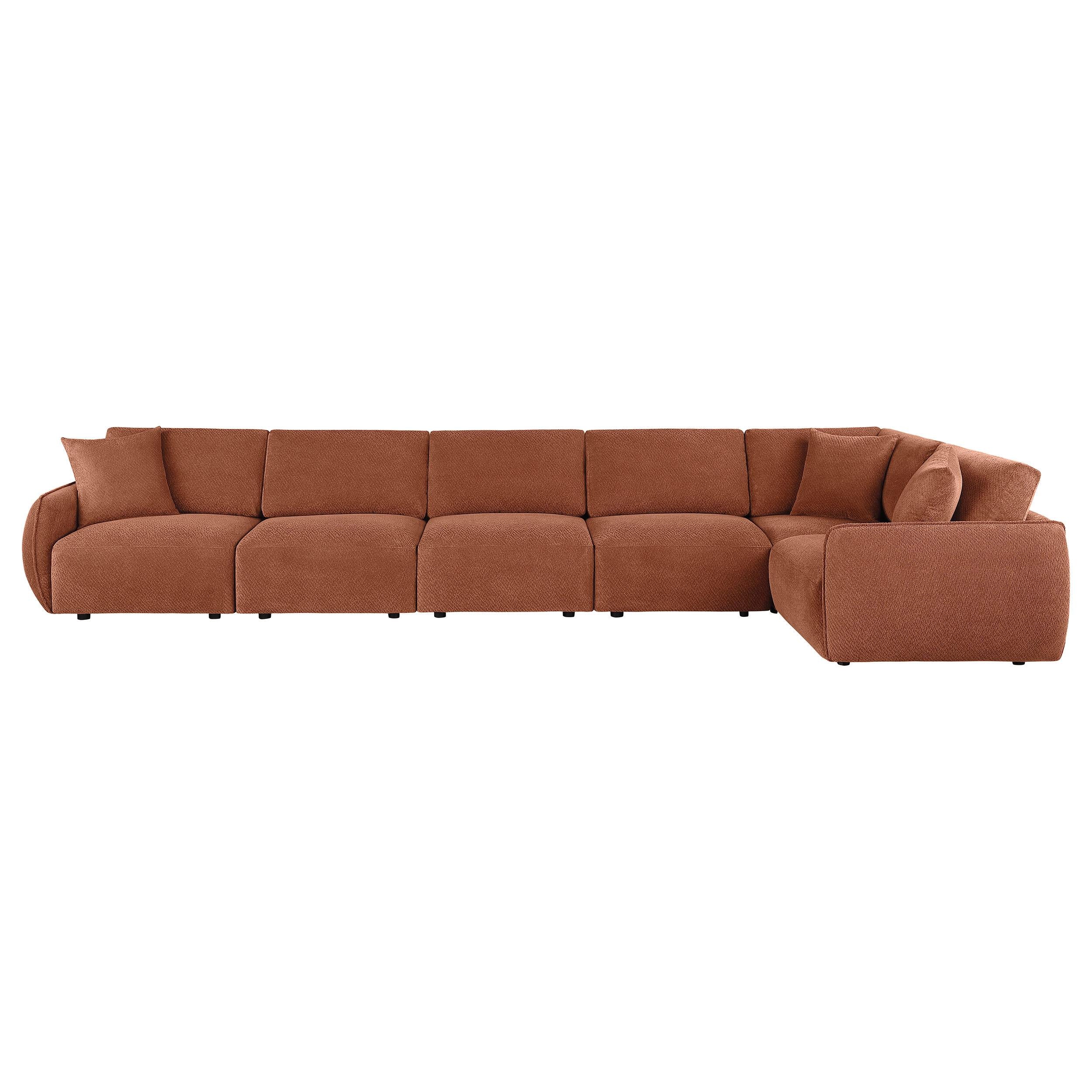  Coaster Furniture Elysia 551891-SET 6-piece Chenille Upholstered Modular Sectional Sofa - Coral IMAGE 4