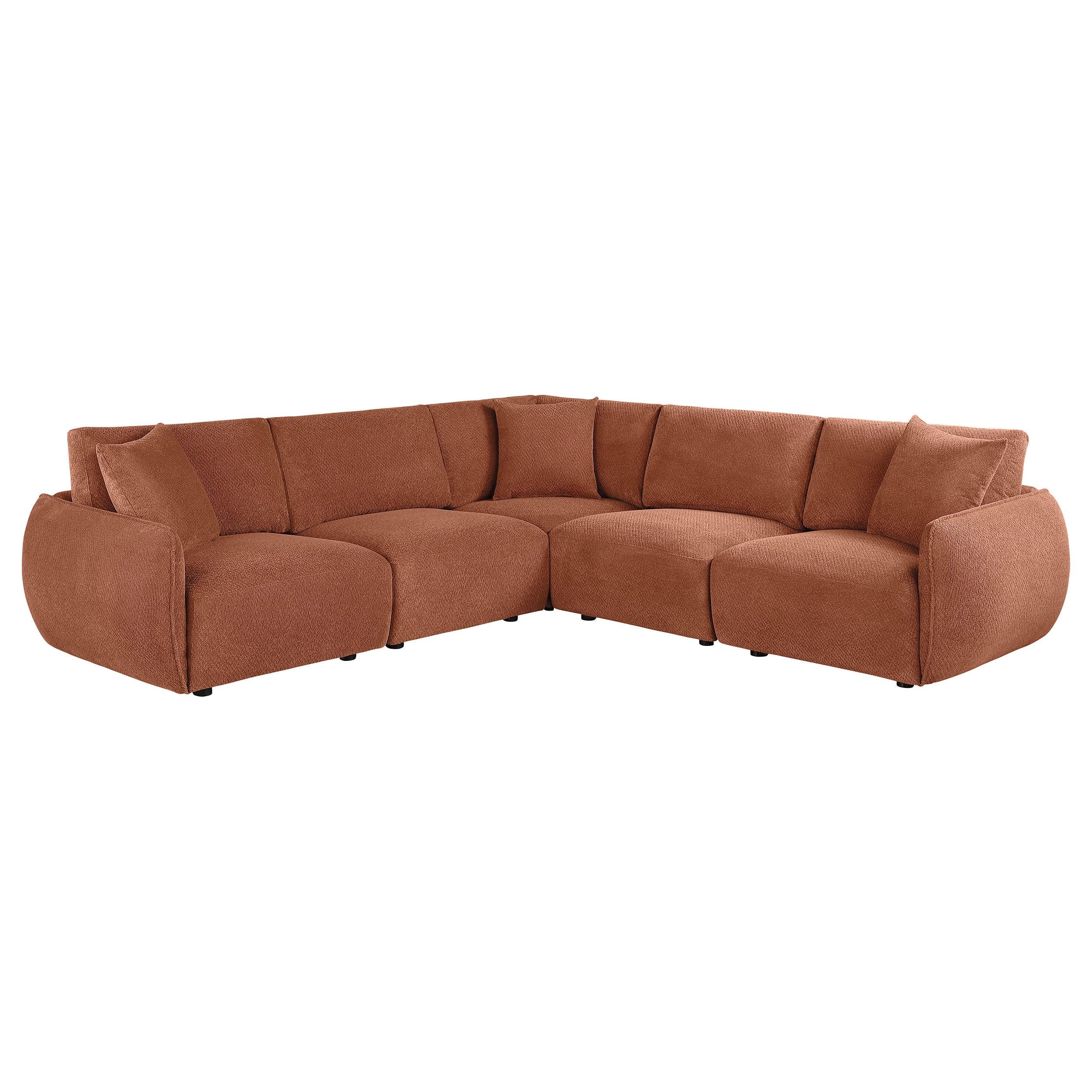  Coaster Furniture Elysia 551891-SETA 5-piece Chenille Upholstered Modular Sectional Sofa - Coral IMAGE 1