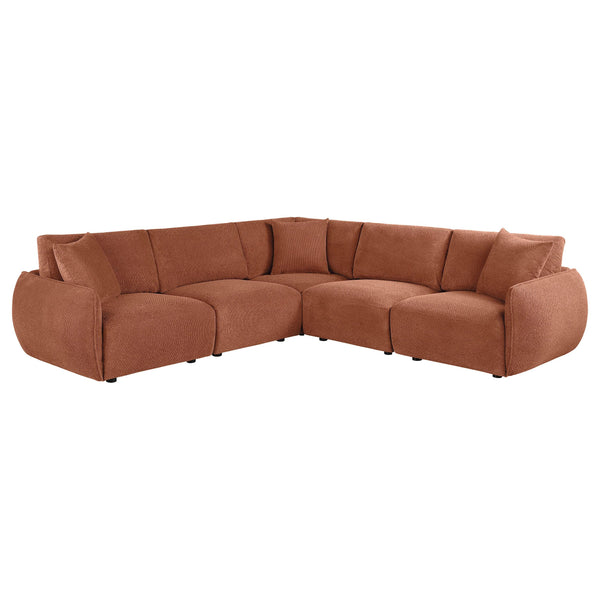 Coaster Furniture Elysia 551891-SETA 5-piece Chenille Upholstered Modular Sectional Sofa - Coral