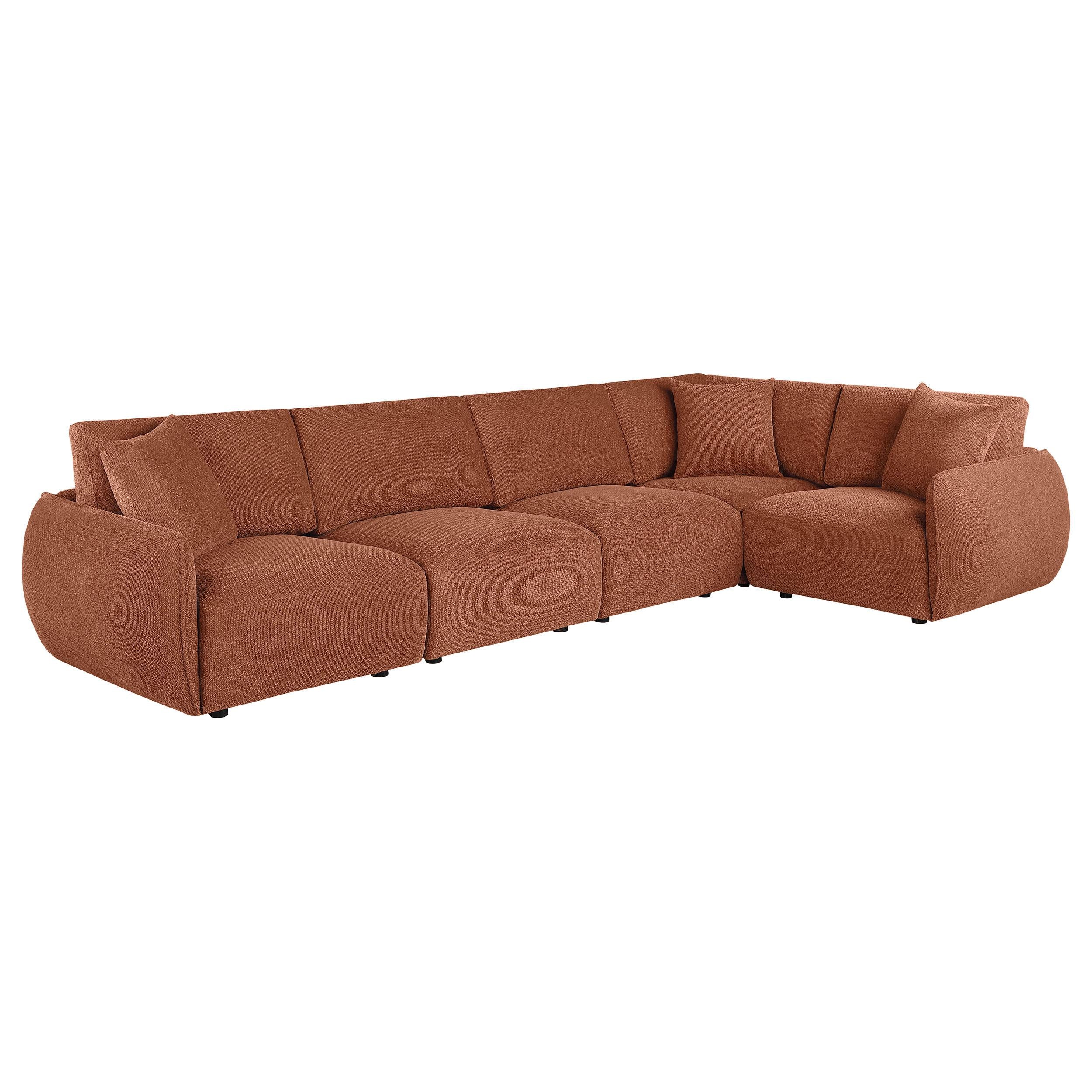  Coaster Furniture Elysia 551891-SETA 5-piece Chenille Upholstered Modular Sectional Sofa - Coral IMAGE 2