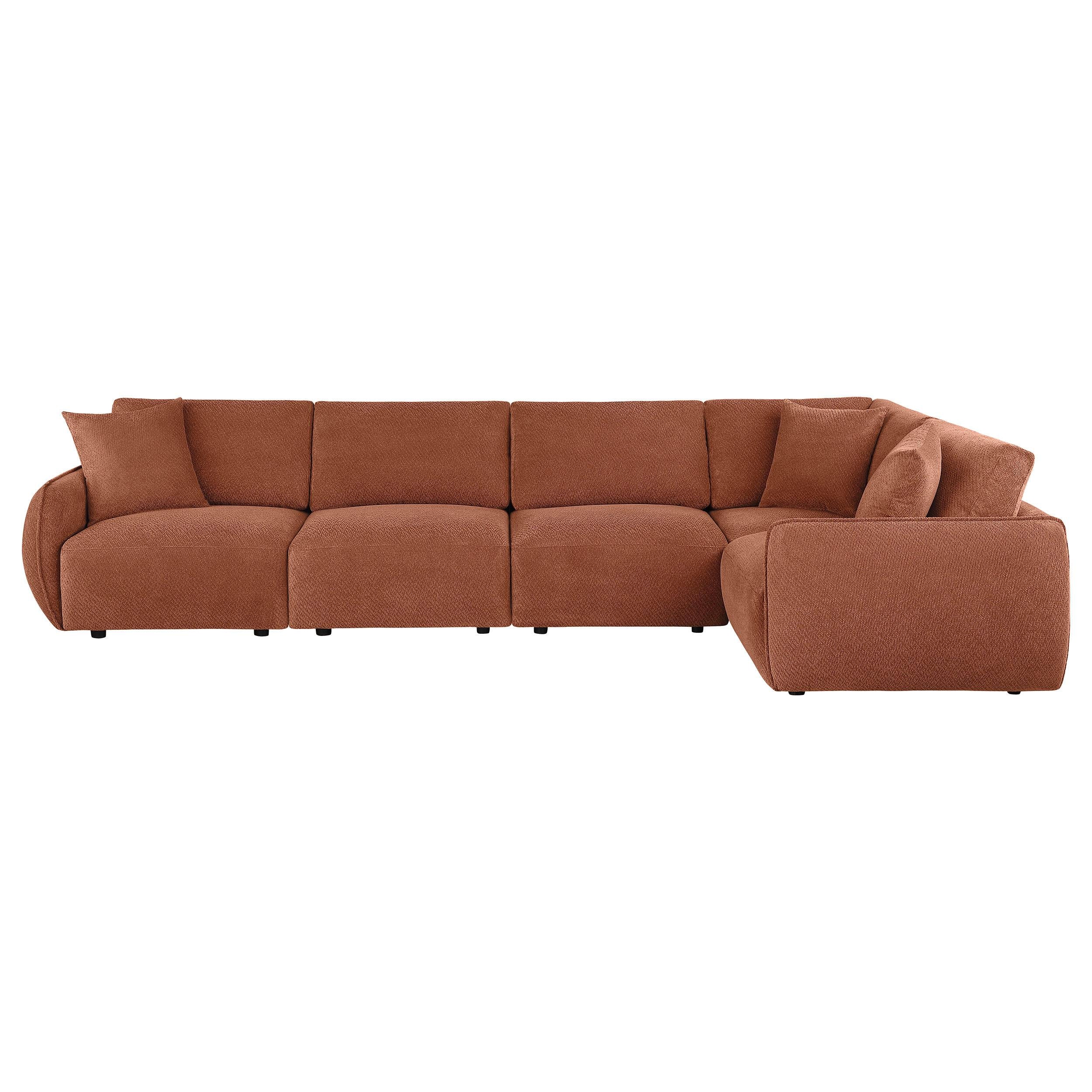  Coaster Furniture Elysia 551891-SETA 5-piece Chenille Upholstered Modular Sectional Sofa - Coral IMAGE 5