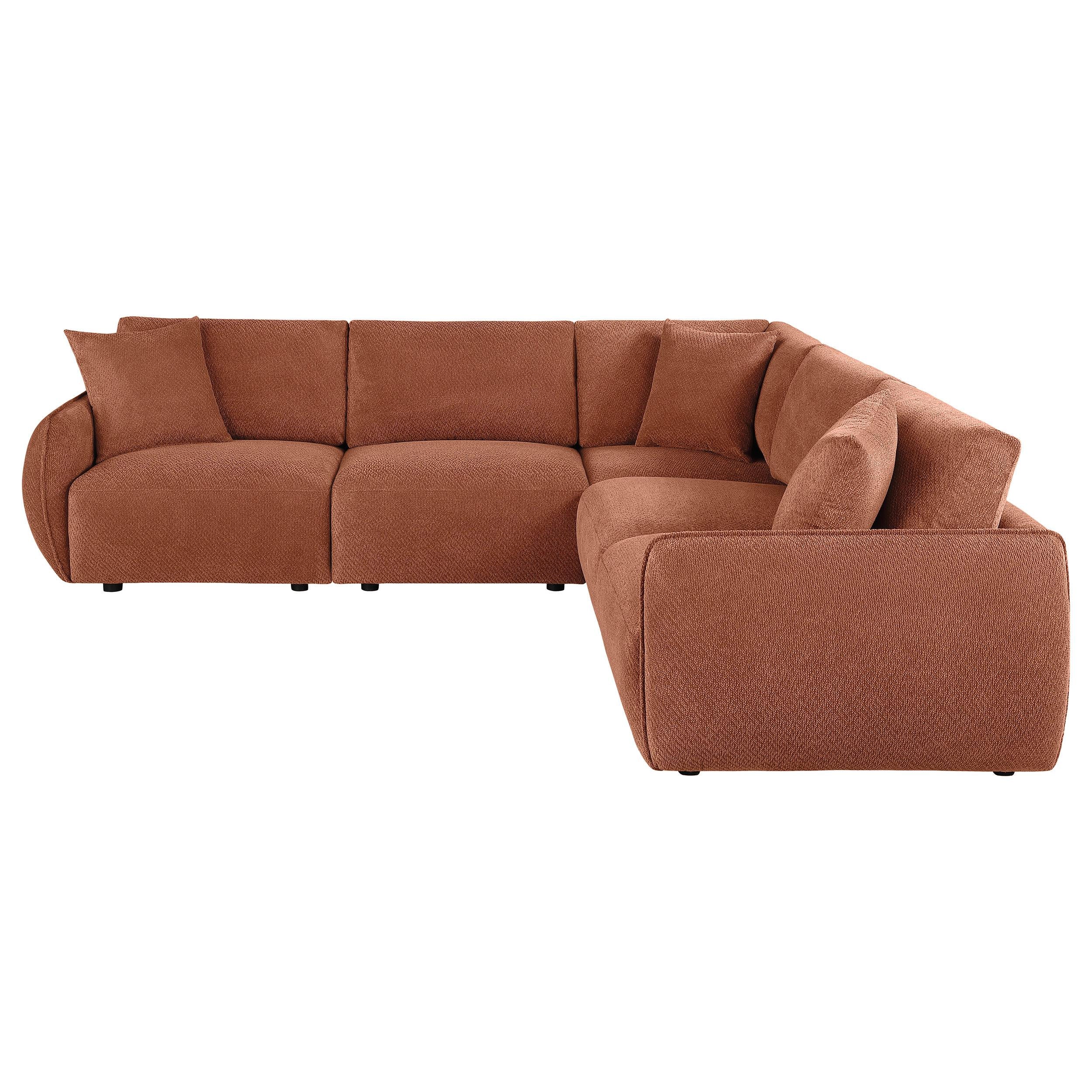  Coaster Furniture Elysia 551891-SETA 5-piece Chenille Upholstered Modular Sectional Sofa - Coral IMAGE 6