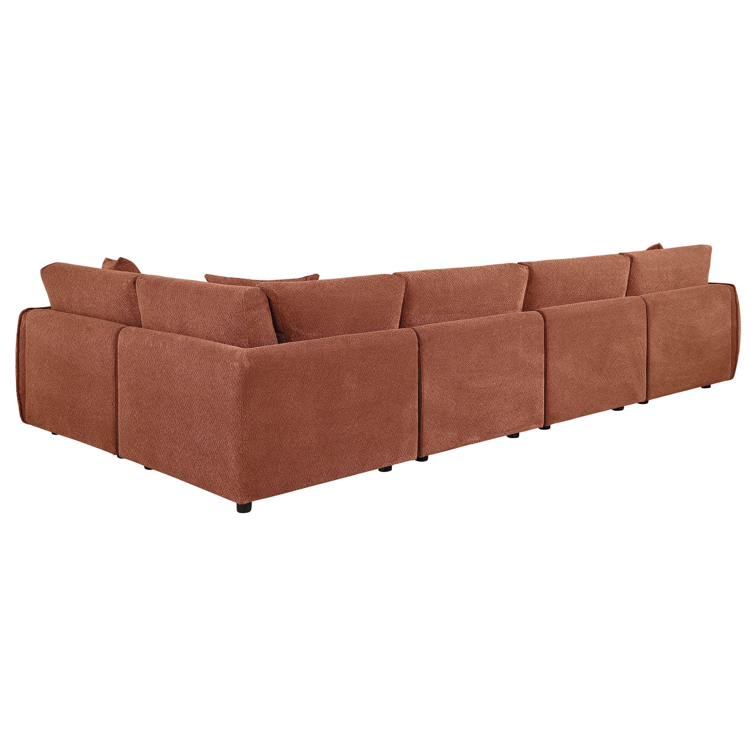  Coaster Furniture Elysia 551891-SETA 5-piece Chenille Upholstered Modular Sectional Sofa - Coral IMAGE 7