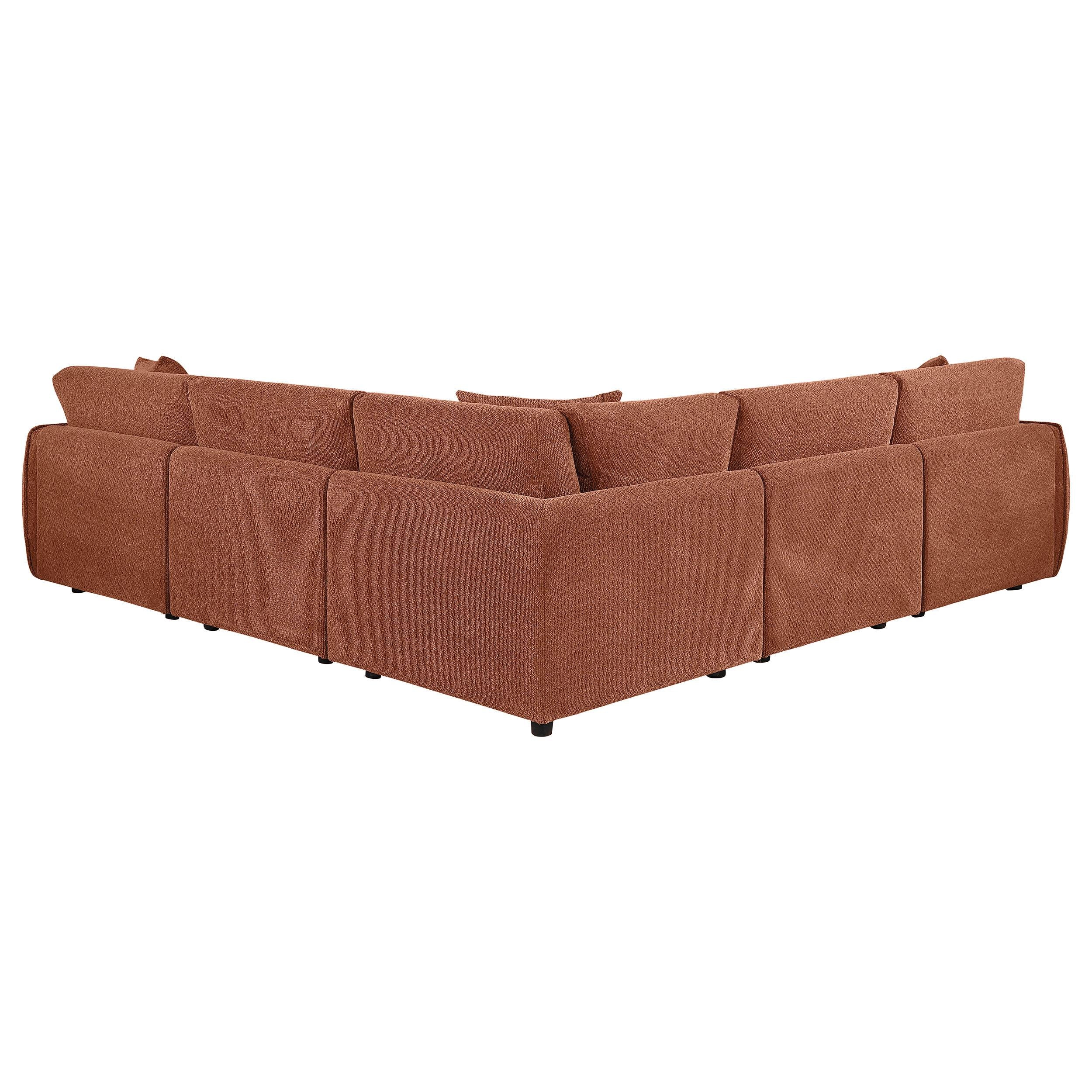  Coaster Furniture Elysia 551891-SETA 5-piece Chenille Upholstered Modular Sectional Sofa - Coral IMAGE 9