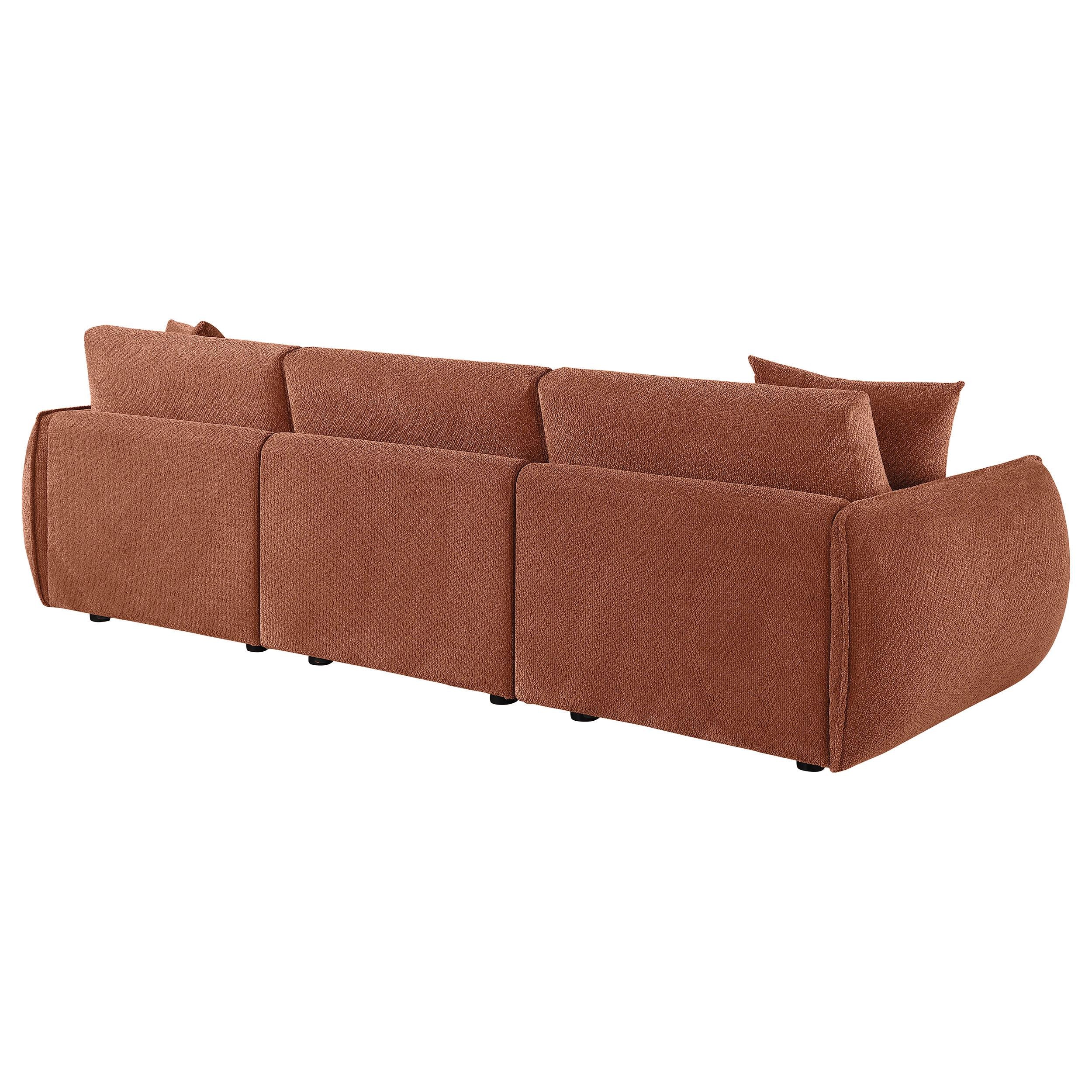  Coaster Furniture Elysia 551891-SOFA Chenille Upholstered Modular Lounge Sofa - Coral IMAGE 3