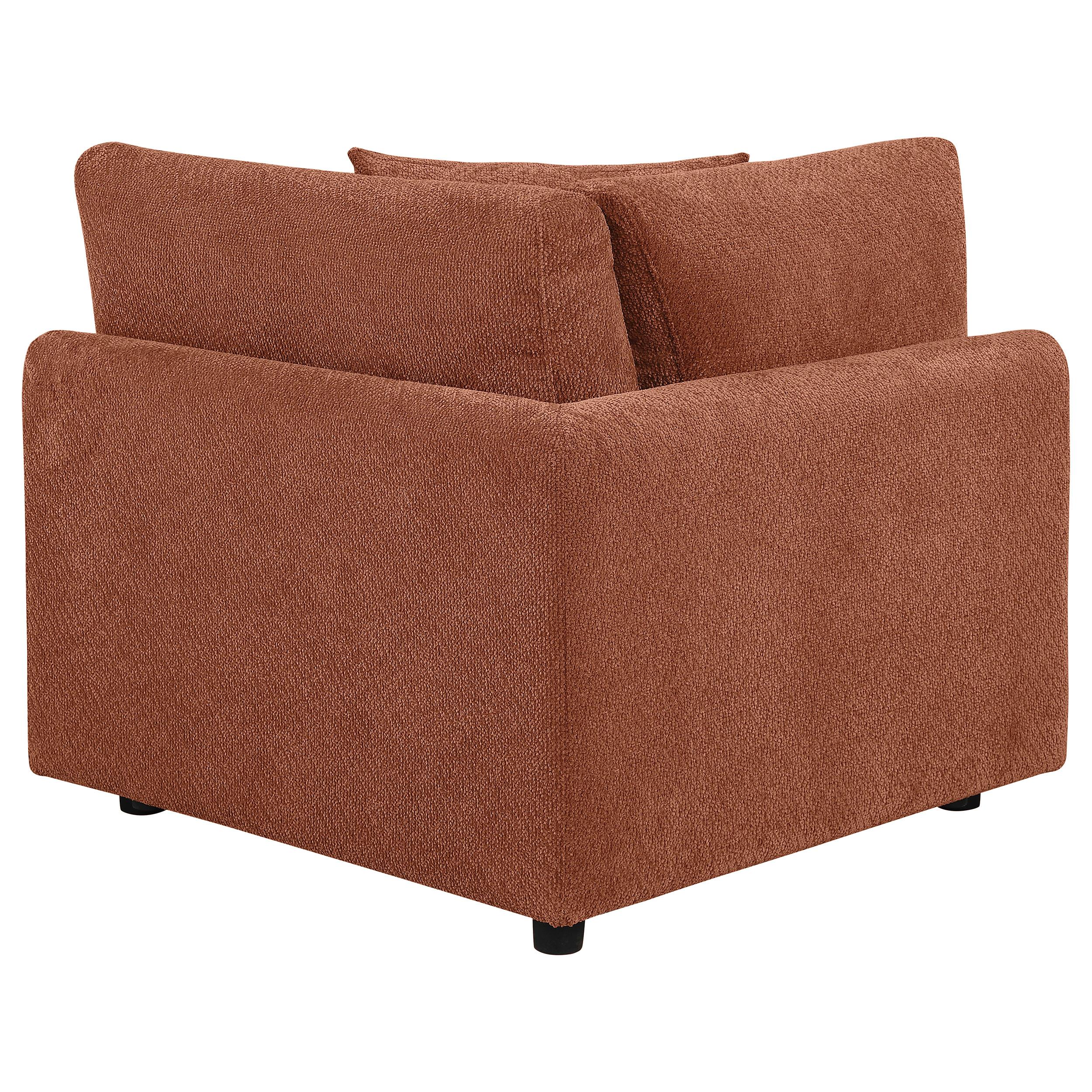  Coaster Furniture Elysia 551892 Chenille Upholstered Modular Corner Chair - Coral IMAGE 2