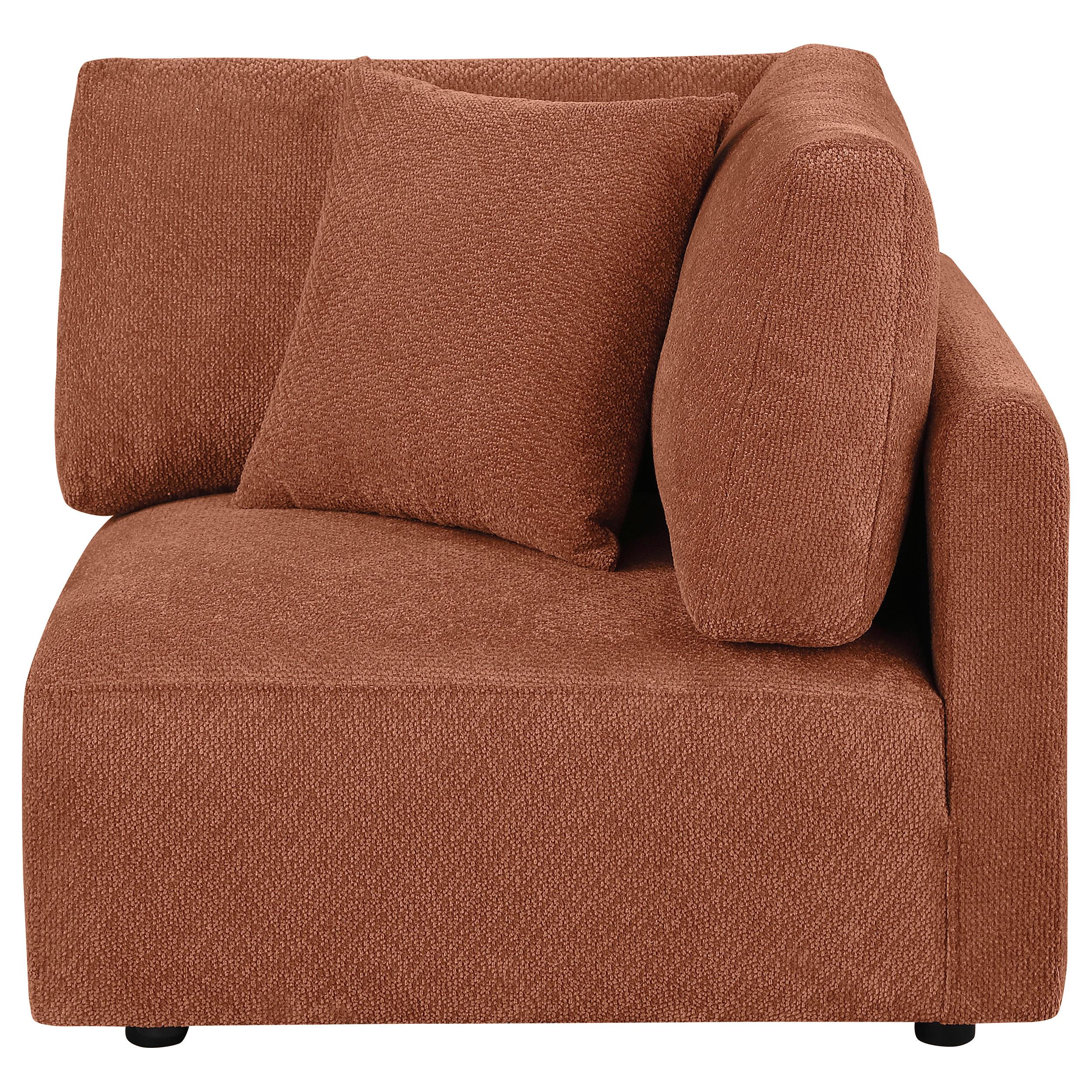  Coaster Furniture Elysia 551892 Chenille Upholstered Modular Corner Chair - Coral IMAGE 3
