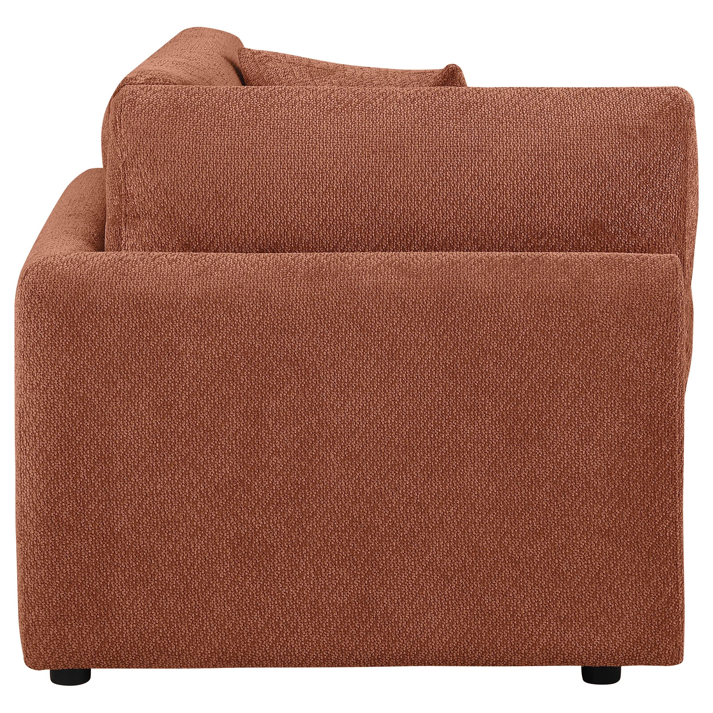  Coaster Furniture Elysia 551892 Chenille Upholstered Modular Corner Chair - Coral IMAGE 4