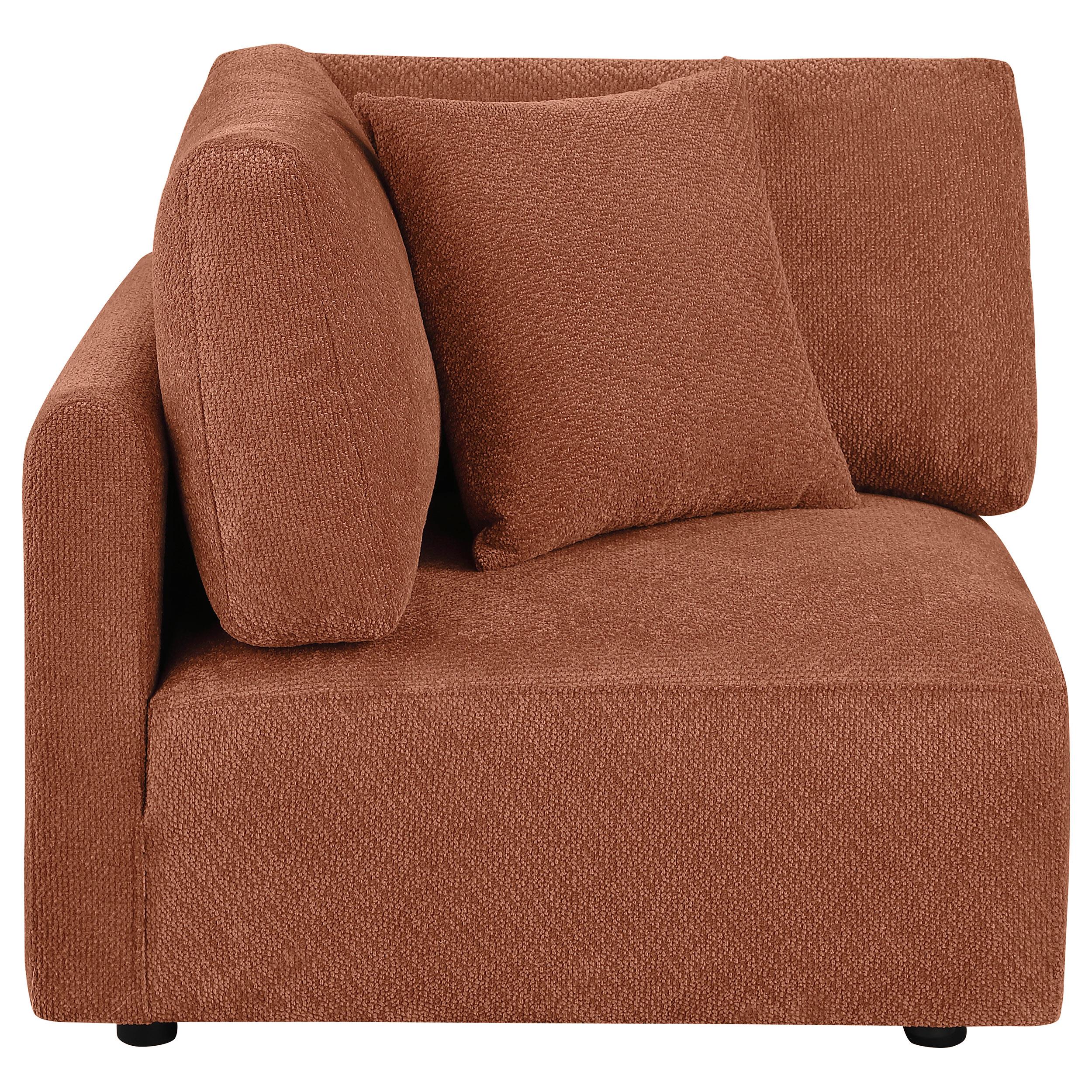  Coaster Furniture Elysia 551892 Chenille Upholstered Modular Corner Chair - Coral IMAGE 5