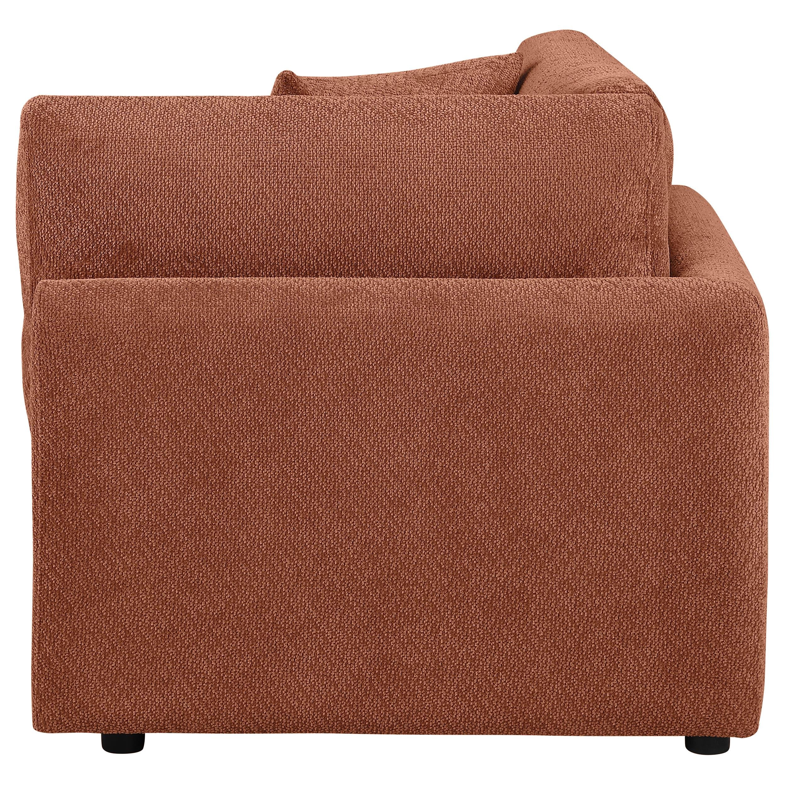 Coaster Furniture Elysia 551892 Chenille Upholstered Modular Corner Chair - Coral IMAGE 6