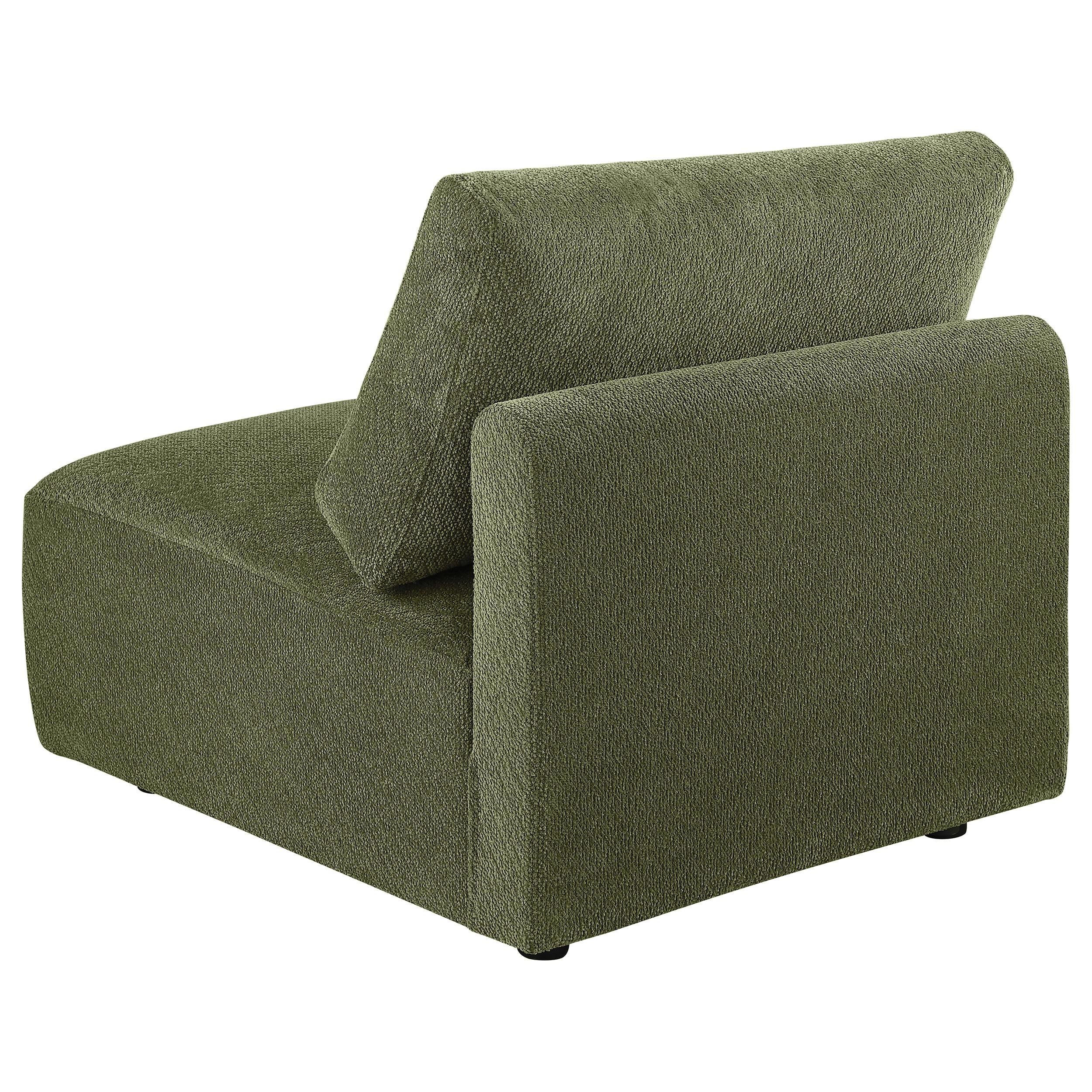  Coaster Furniture Elysia 551895 Chenille Upholstered Modular Armless Chair - Green IMAGE 3