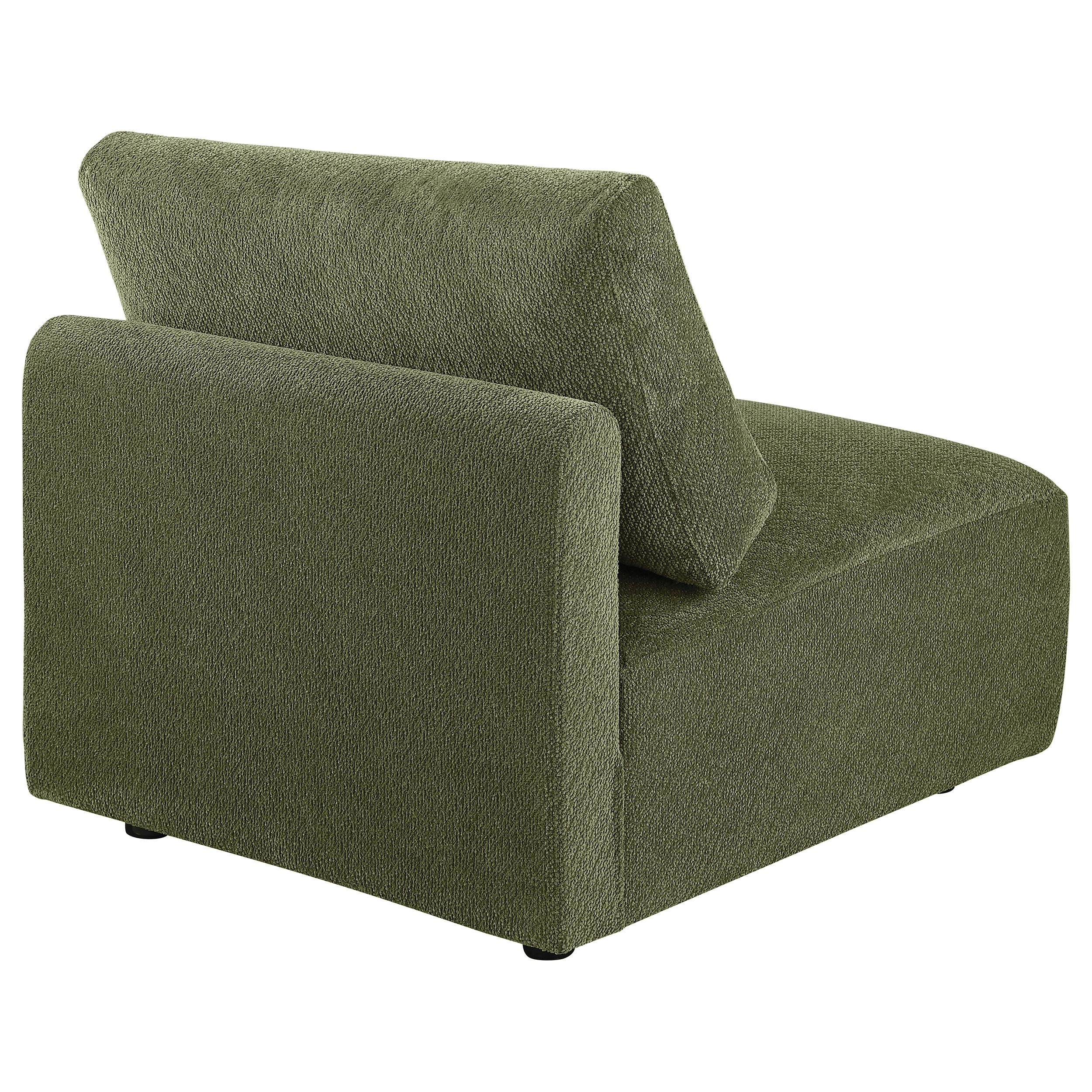  Coaster Furniture Elysia 551895 Chenille Upholstered Modular Armless Chair - Green IMAGE 4