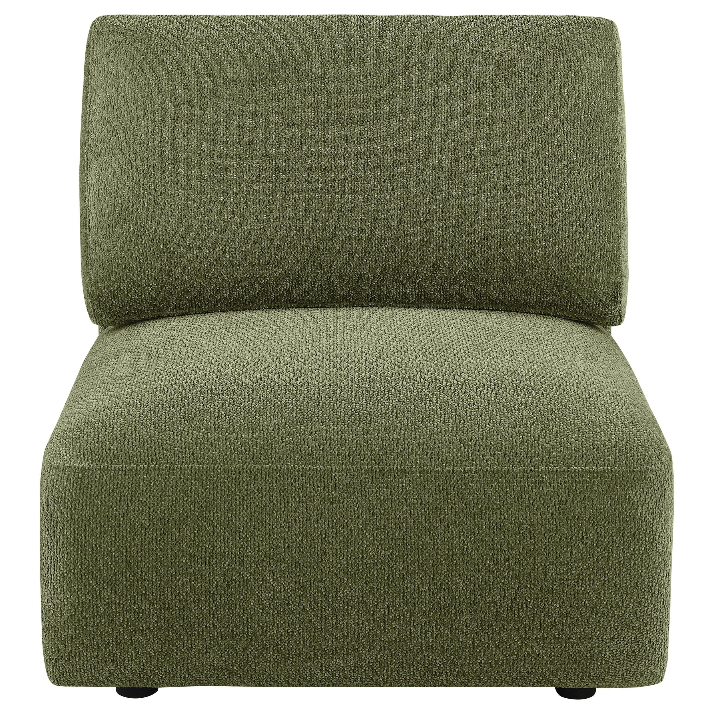  Coaster Furniture Elysia 551895 Chenille Upholstered Modular Armless Chair - Green IMAGE 7
