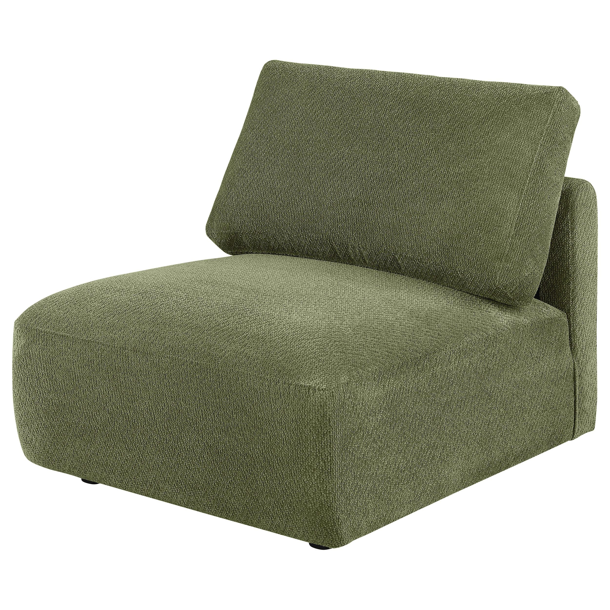  Coaster Furniture Elysia 551895 Chenille Upholstered Modular Armless Chair - Green IMAGE 8