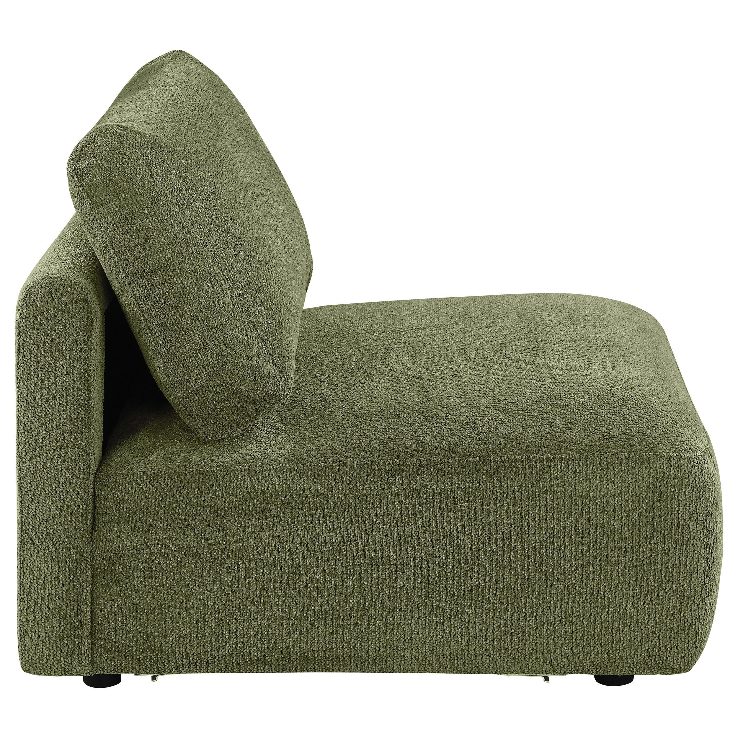  Coaster Furniture Elysia 551895 Chenille Upholstered Modular Armless Chair - Green IMAGE 9