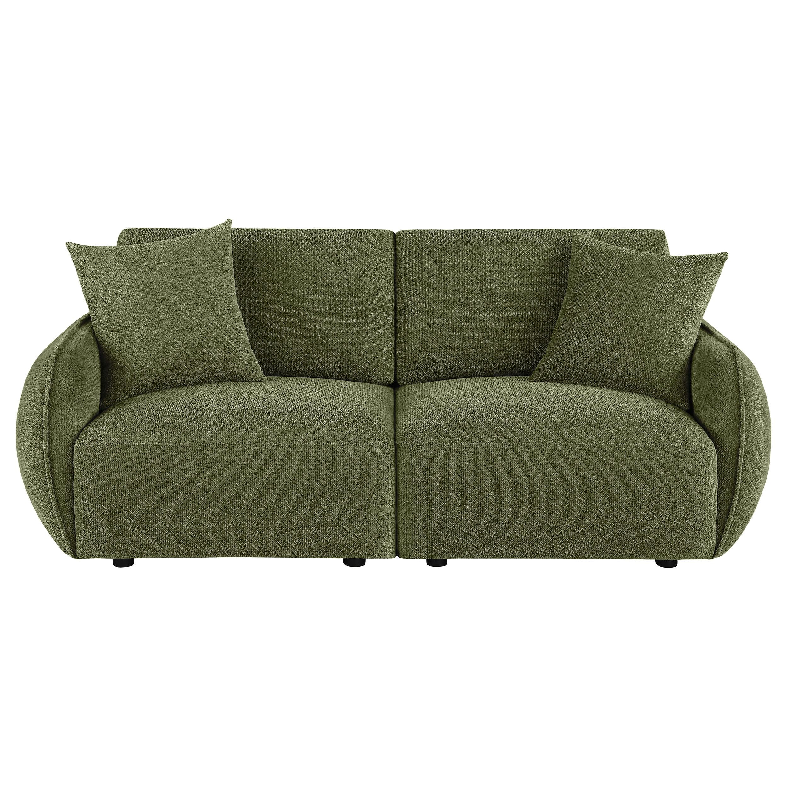  Coaster Furniture Elysia 551895-LOVE Chenille Upholstered Modular Lounge Loveseat - Green IMAGE 3