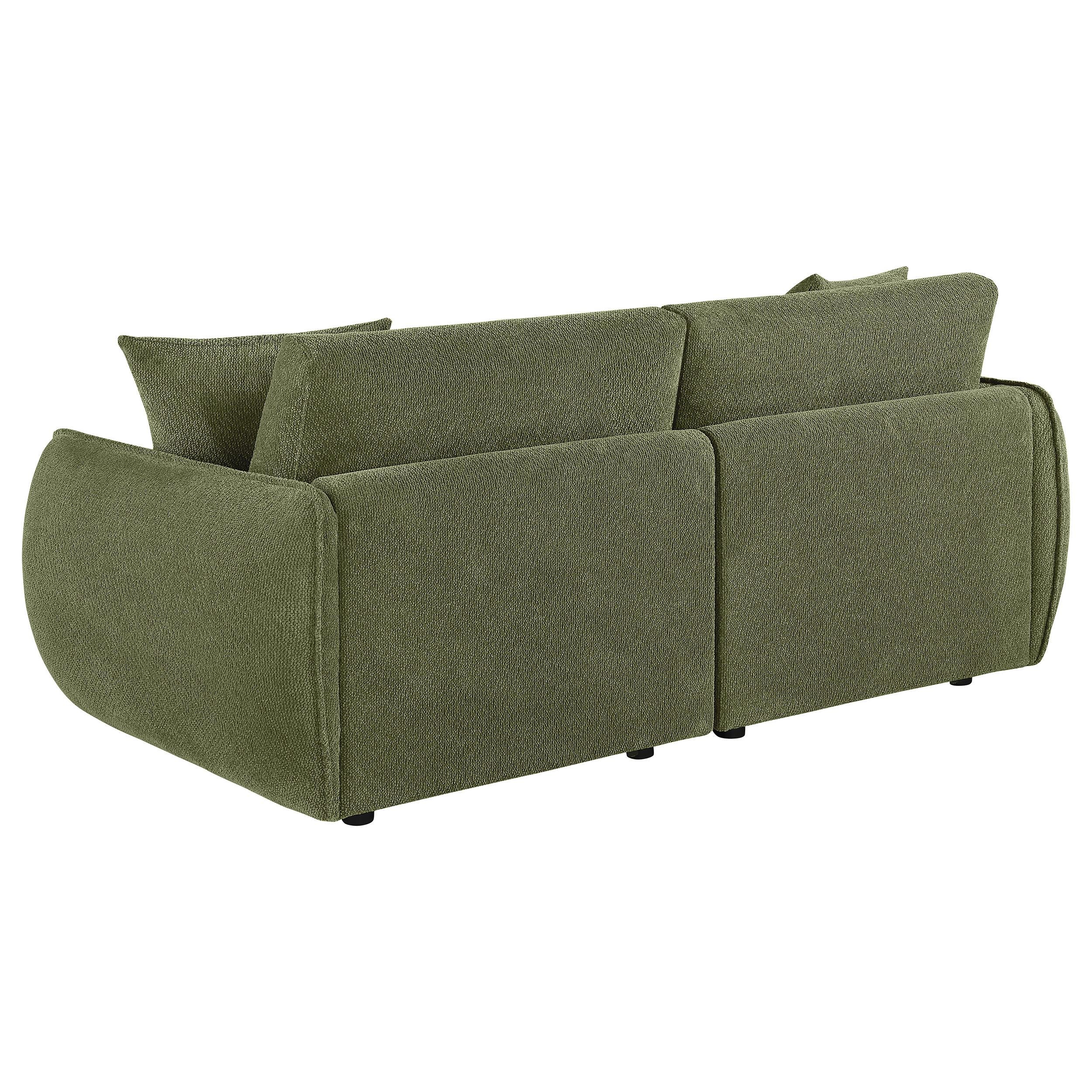  Coaster Furniture Elysia 551895-LOVE Chenille Upholstered Modular Lounge Loveseat - Green IMAGE 6