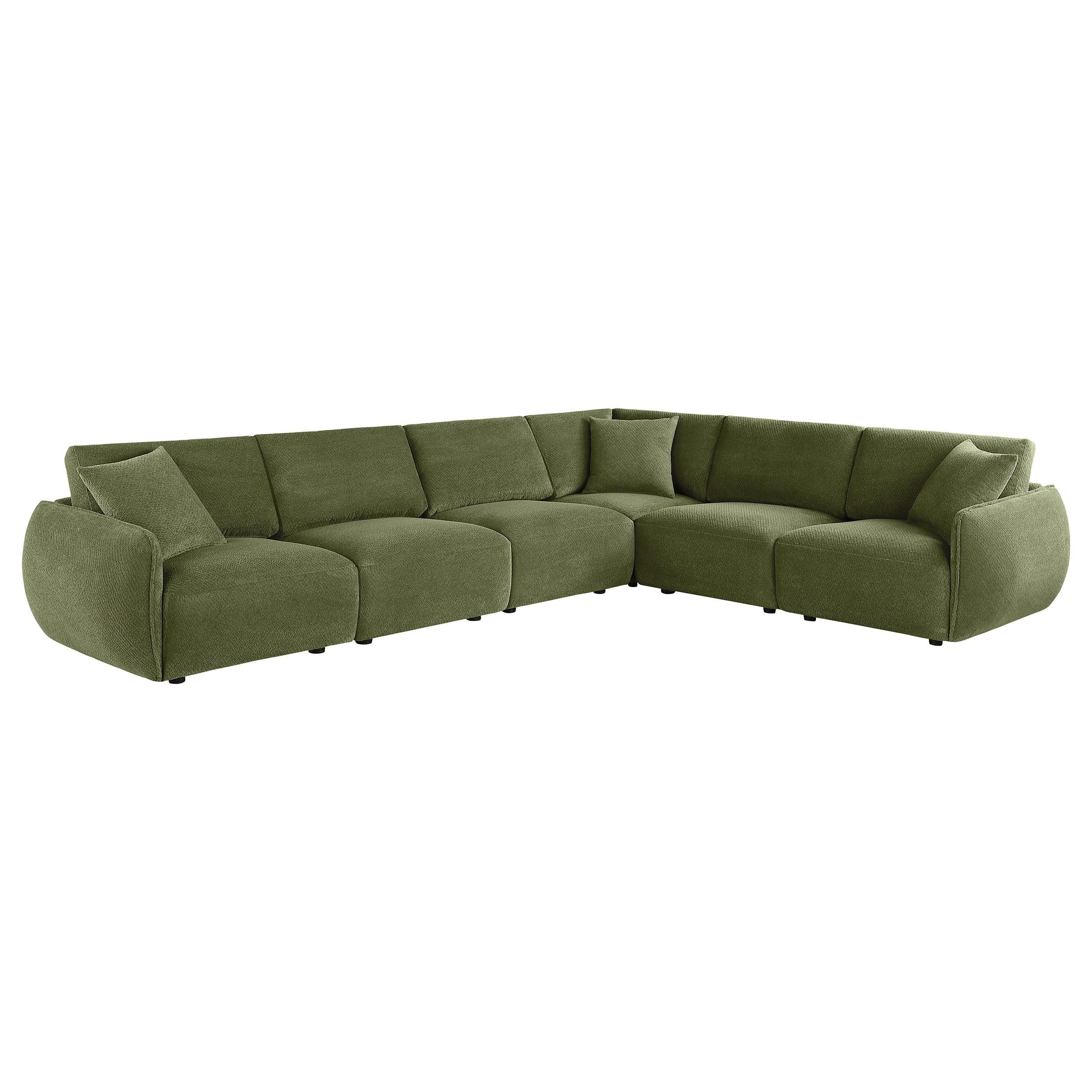  Coaster Furniture Elysia 551895-SET 6-piece Chenille Upholstered Modular Sectional Sofa - Green IMAGE 1