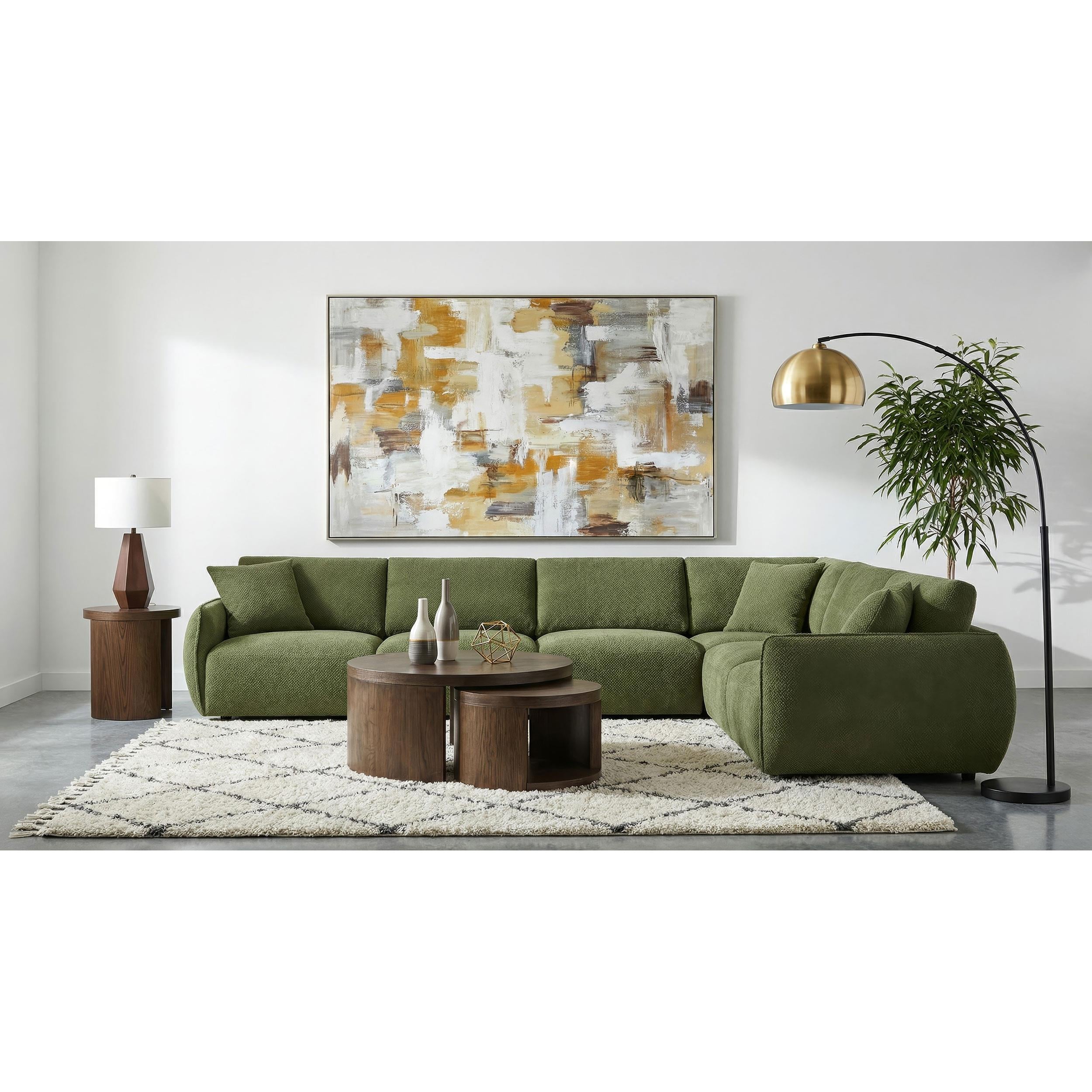  Coaster Furniture Elysia 551895-SET 6-piece Chenille Upholstered Modular Sectional Sofa - Green IMAGE 2