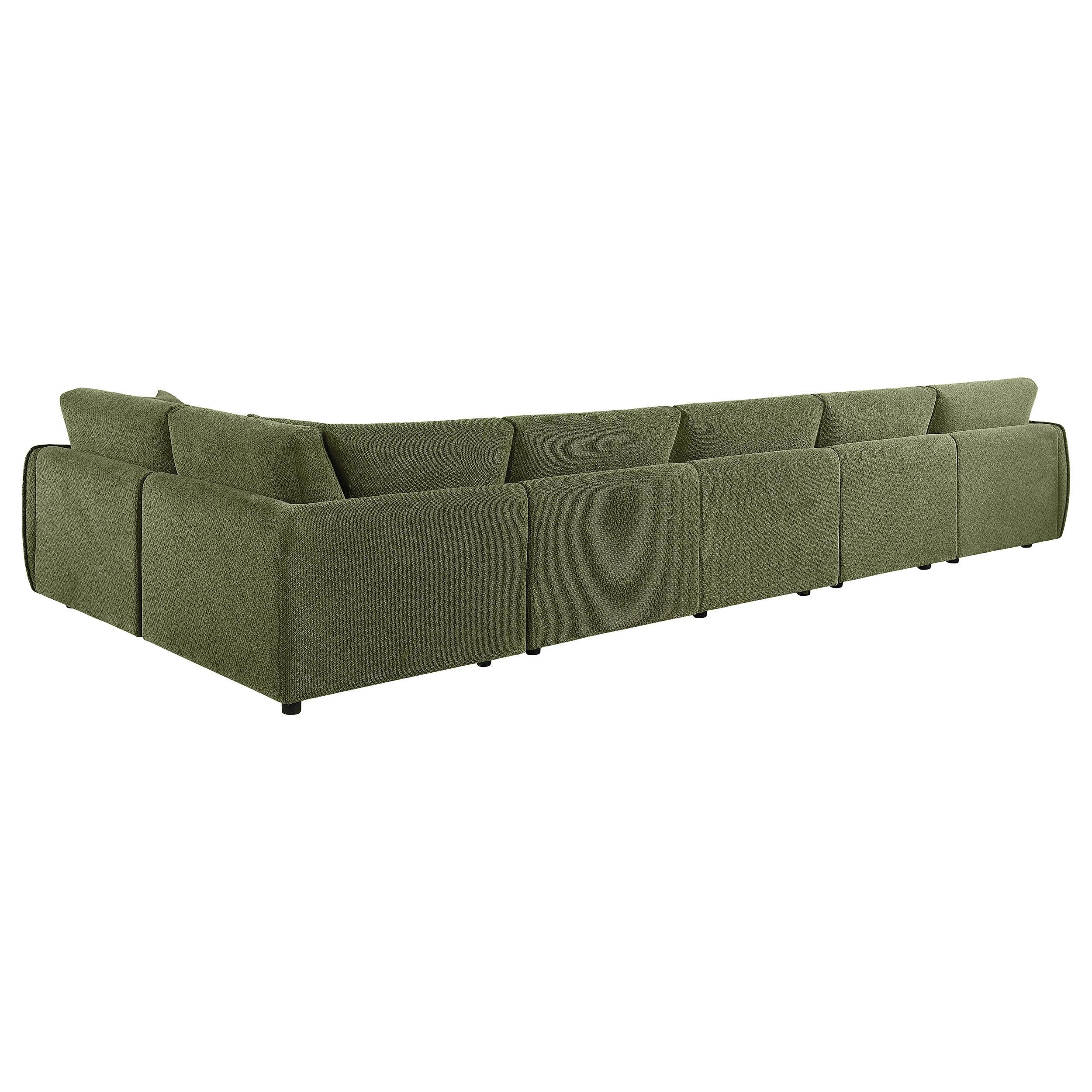  Coaster Furniture Elysia 551895-SET 6-piece Chenille Upholstered Modular Sectional Sofa - Green IMAGE 3