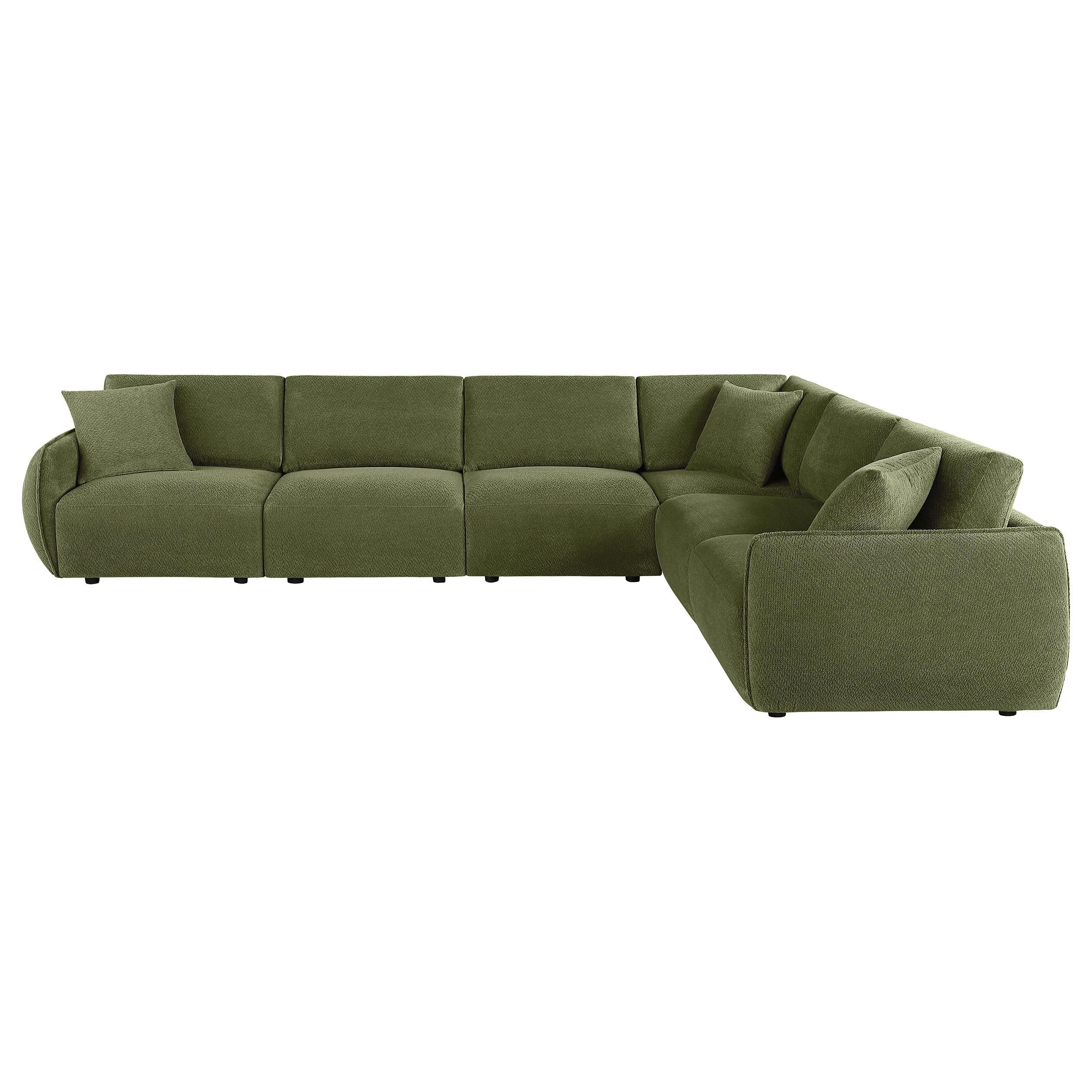  Coaster Furniture Elysia 551895-SET 6-piece Chenille Upholstered Modular Sectional Sofa - Green IMAGE 4