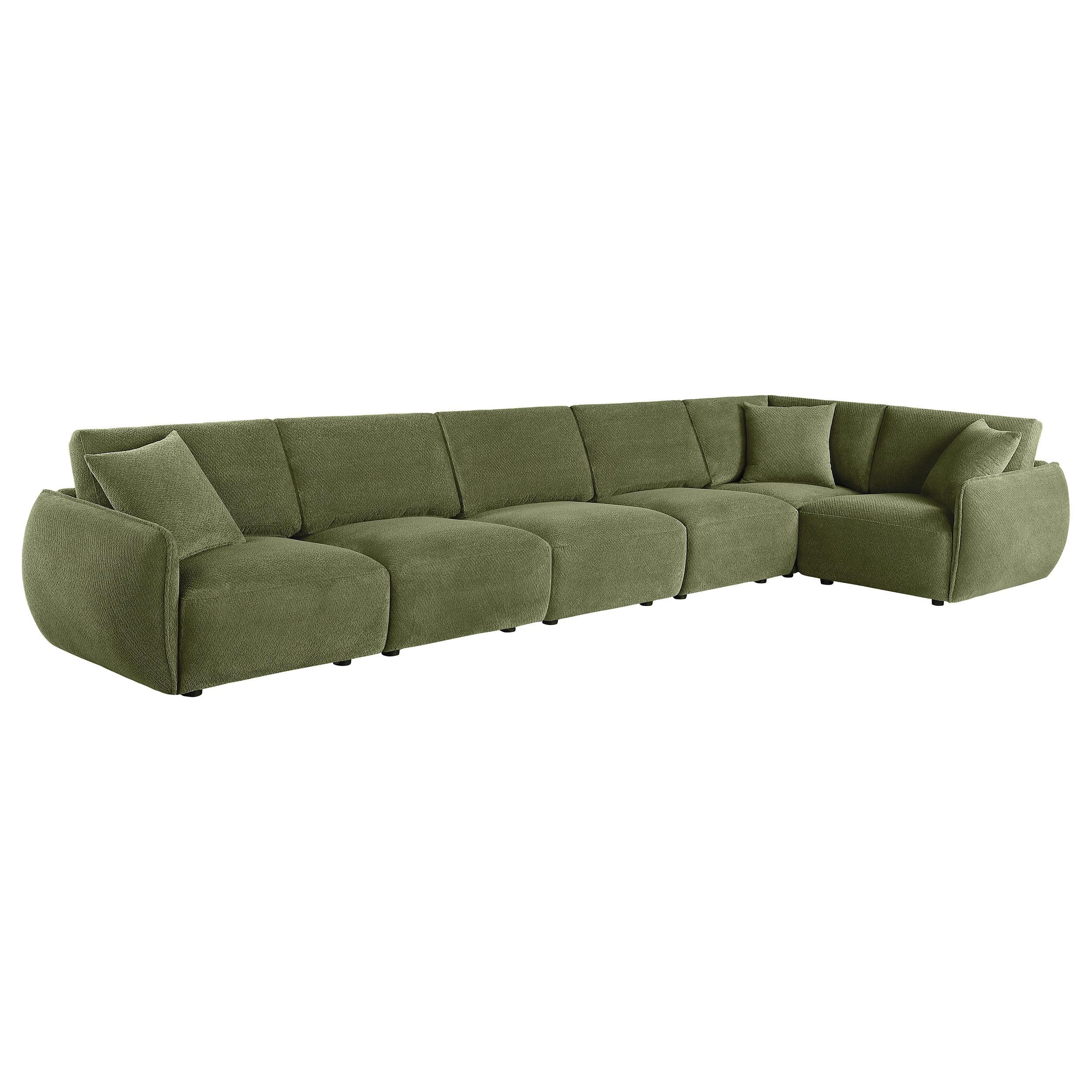  Coaster Furniture Elysia 551895-SET 6-piece Chenille Upholstered Modular Sectional Sofa - Green IMAGE 7