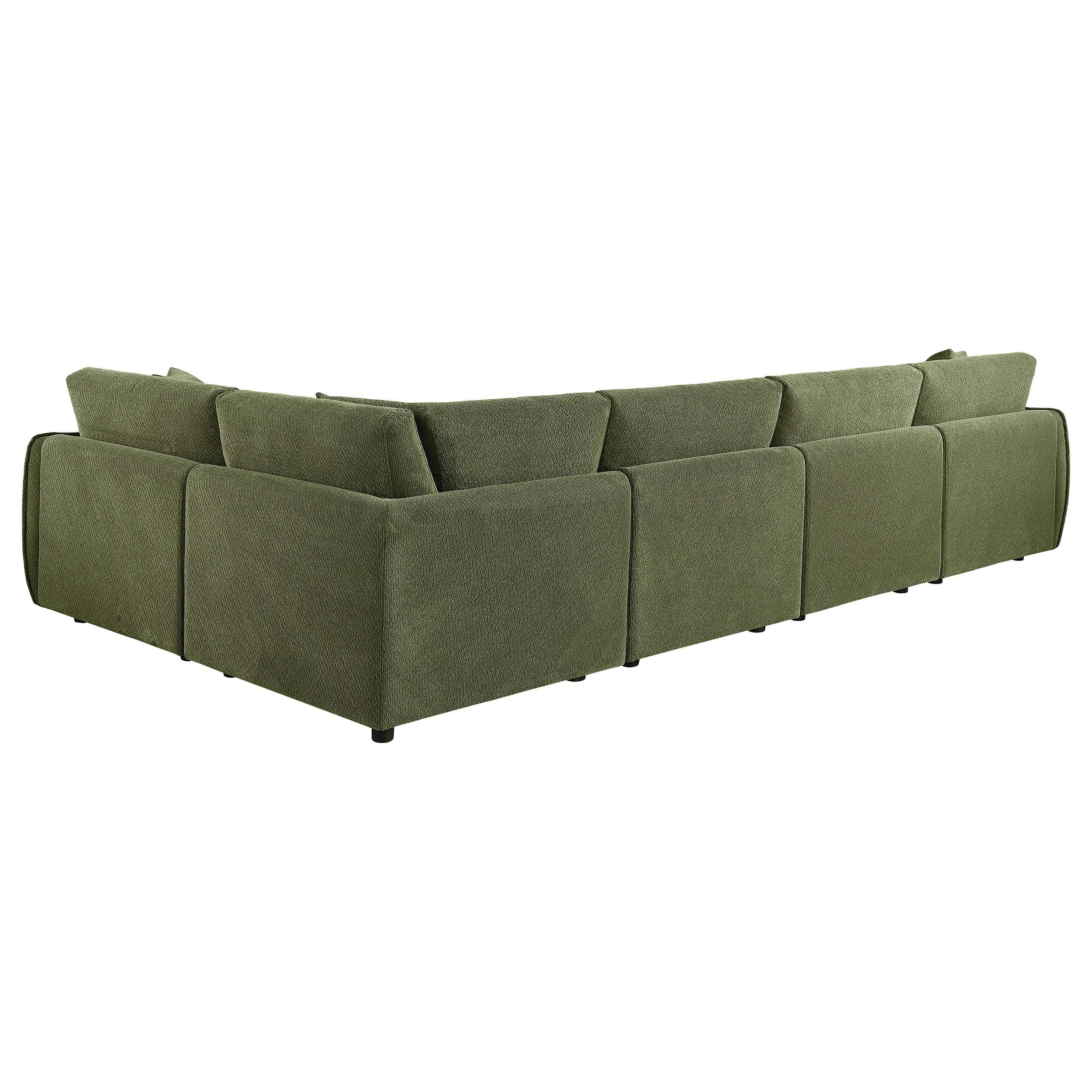  Coaster Furniture Elysia 551895-SETA 5-piece Chenille Upholstered Modular Sectional Sofa - Green IMAGE 3